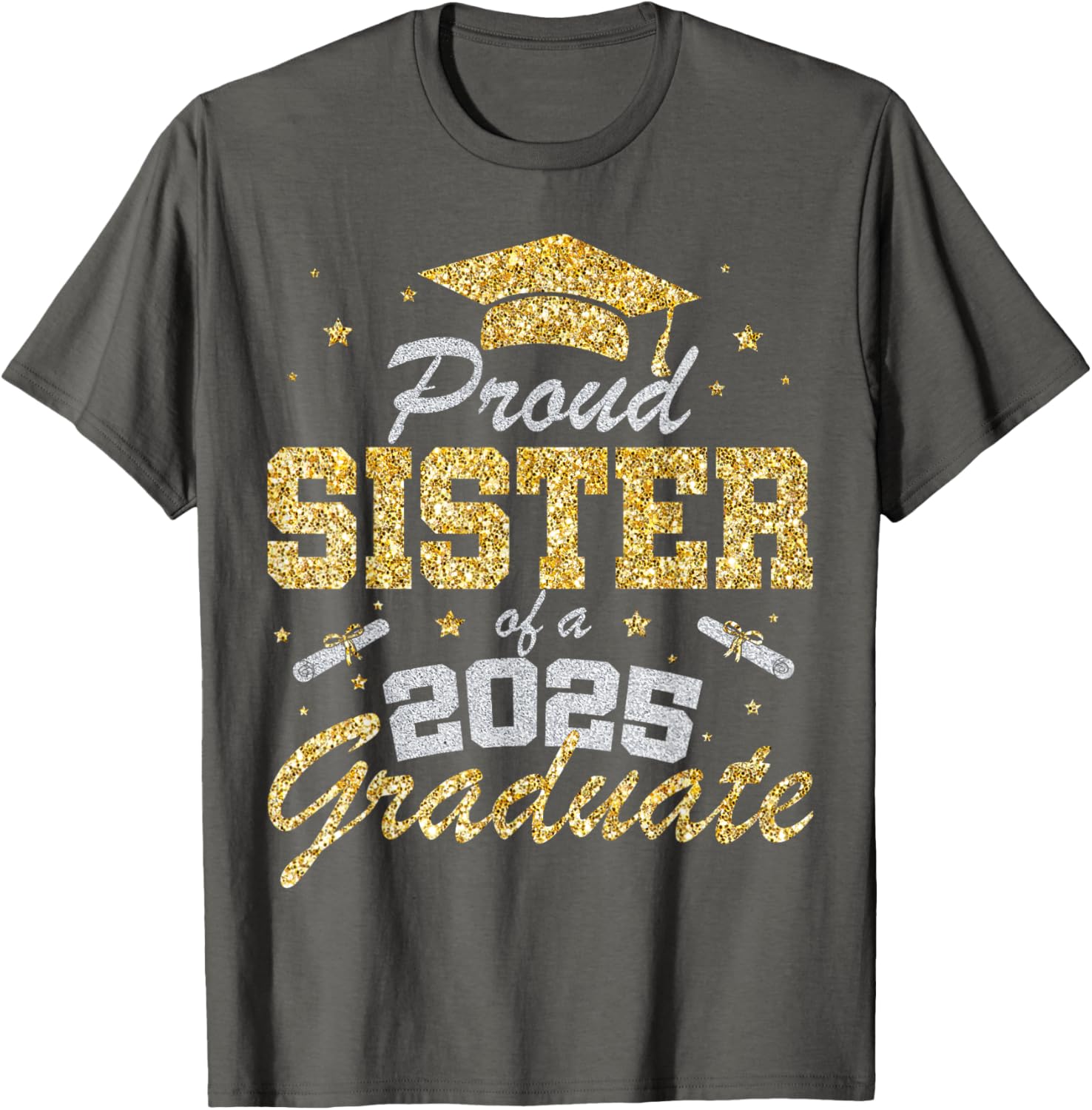 Proud Sister of a 2025 Graduate T-Shirt for Class of 2025 Celebration - 3