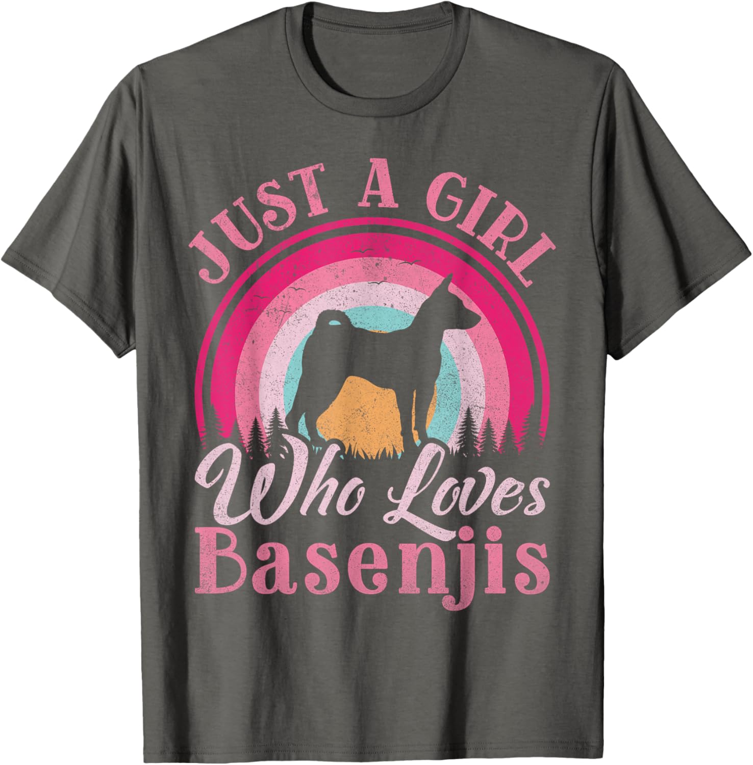 Just A Girl Who Loves Basenji Dog T-Shirt for Women and Girls - 2