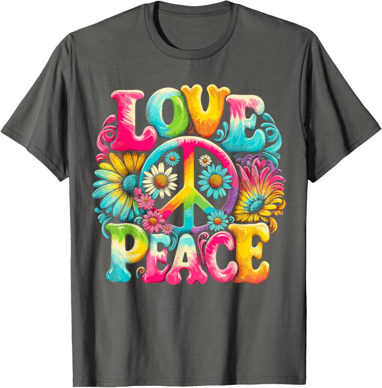 Hippie Tie Dye T-Shirt with Peace Sign and Love Design for Trendy Style - 11