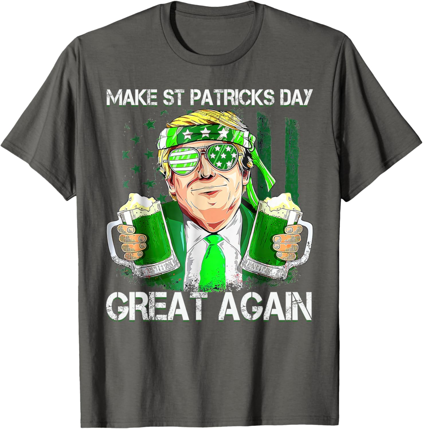 Funny St Patricks Day T-Shirt for Men and Women with US Flag Design - 1