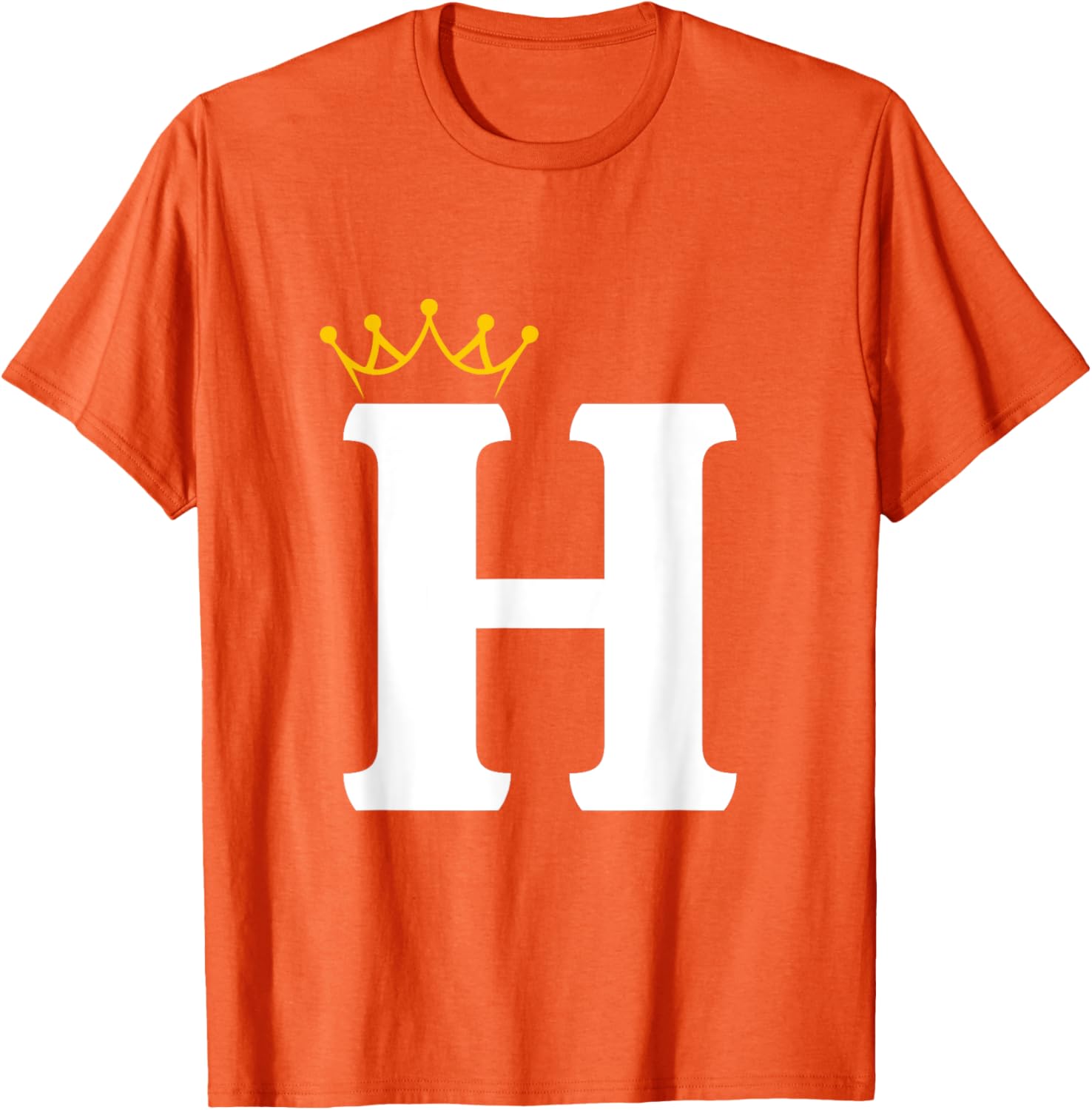 Crowned Letter H Monogram T-Shirt for Stylish Wear and Personal Touch - 16