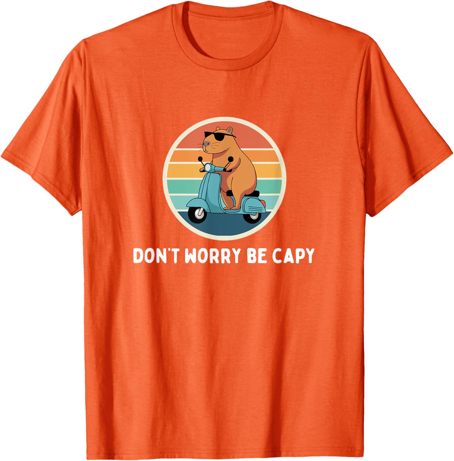Funny Capybara T-Shirt Don't Worry Be Capy Cute Rodent Apparel - 16