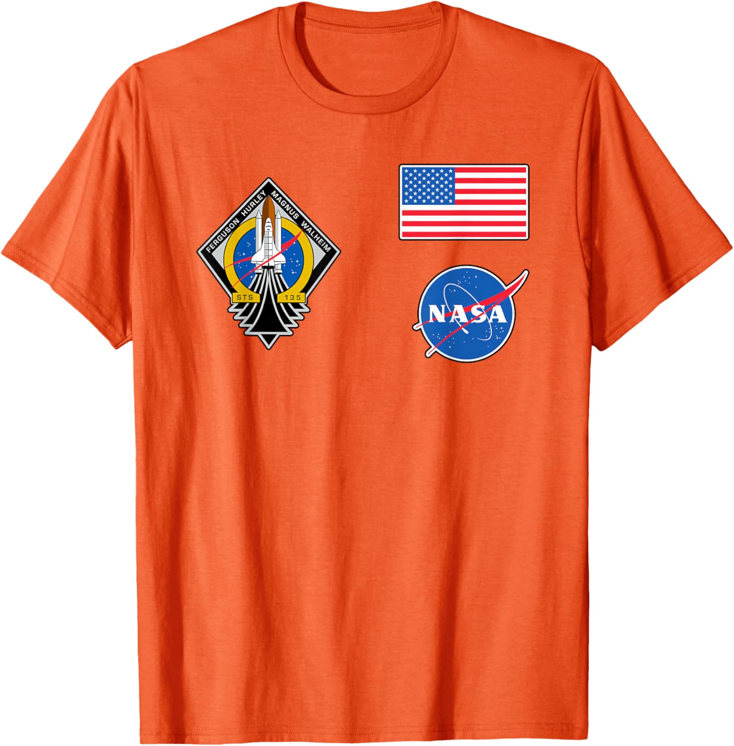 NASA Flight Suit Patches Cool Astronaut Halloween Costume T-Shirt - 1