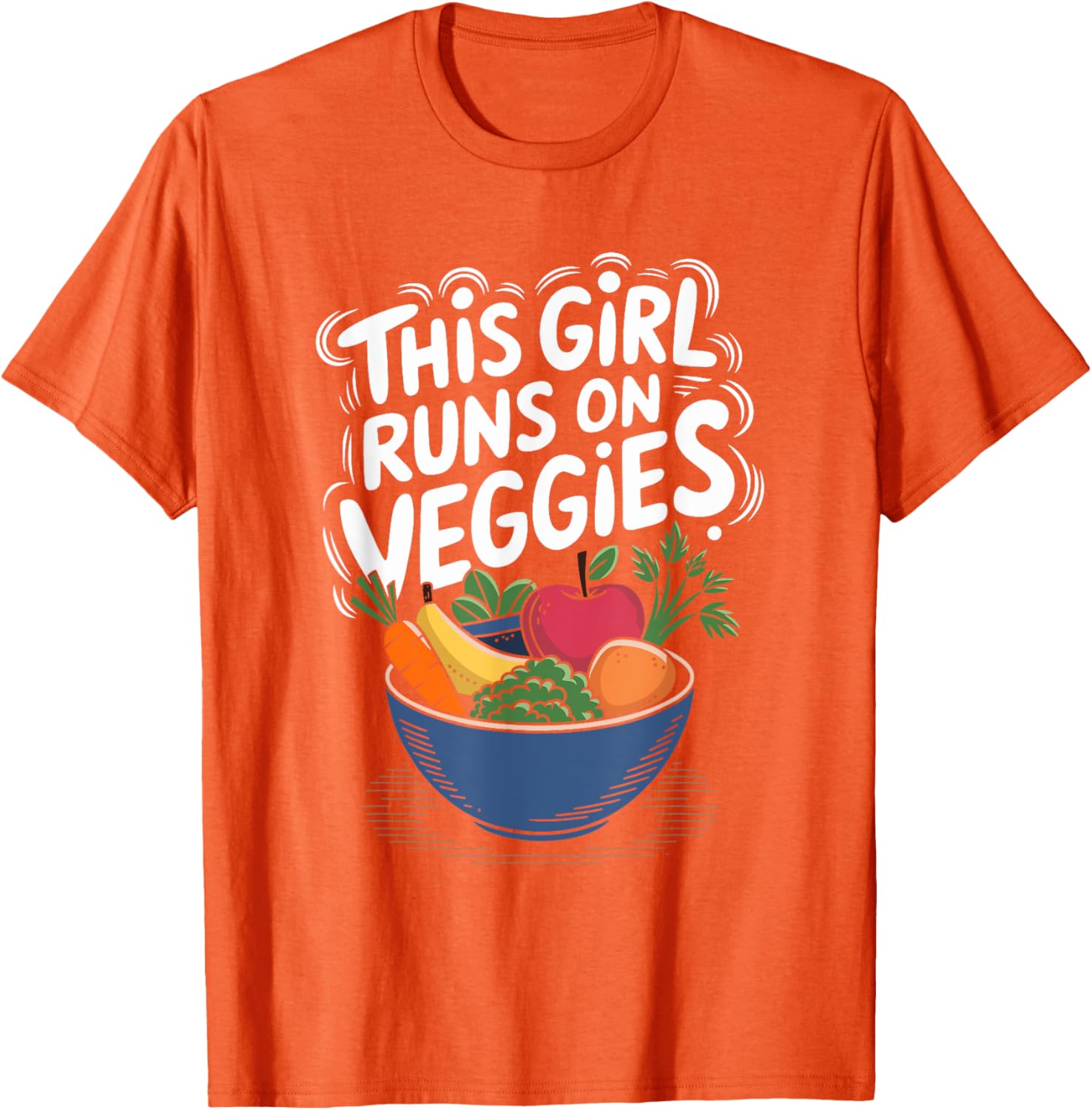 This Girl Runs On Veggies Vegan T-Shirt for Plant Based Food Lovers - 1
