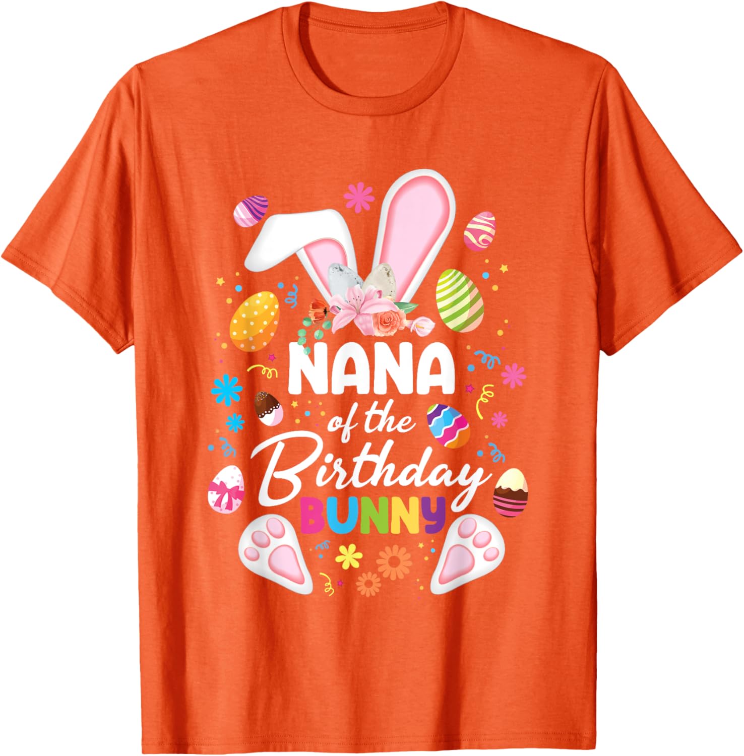 Nana Of The Birthday Bunny Easter Family Matching T-Shirt for Fun Celebrations - 5