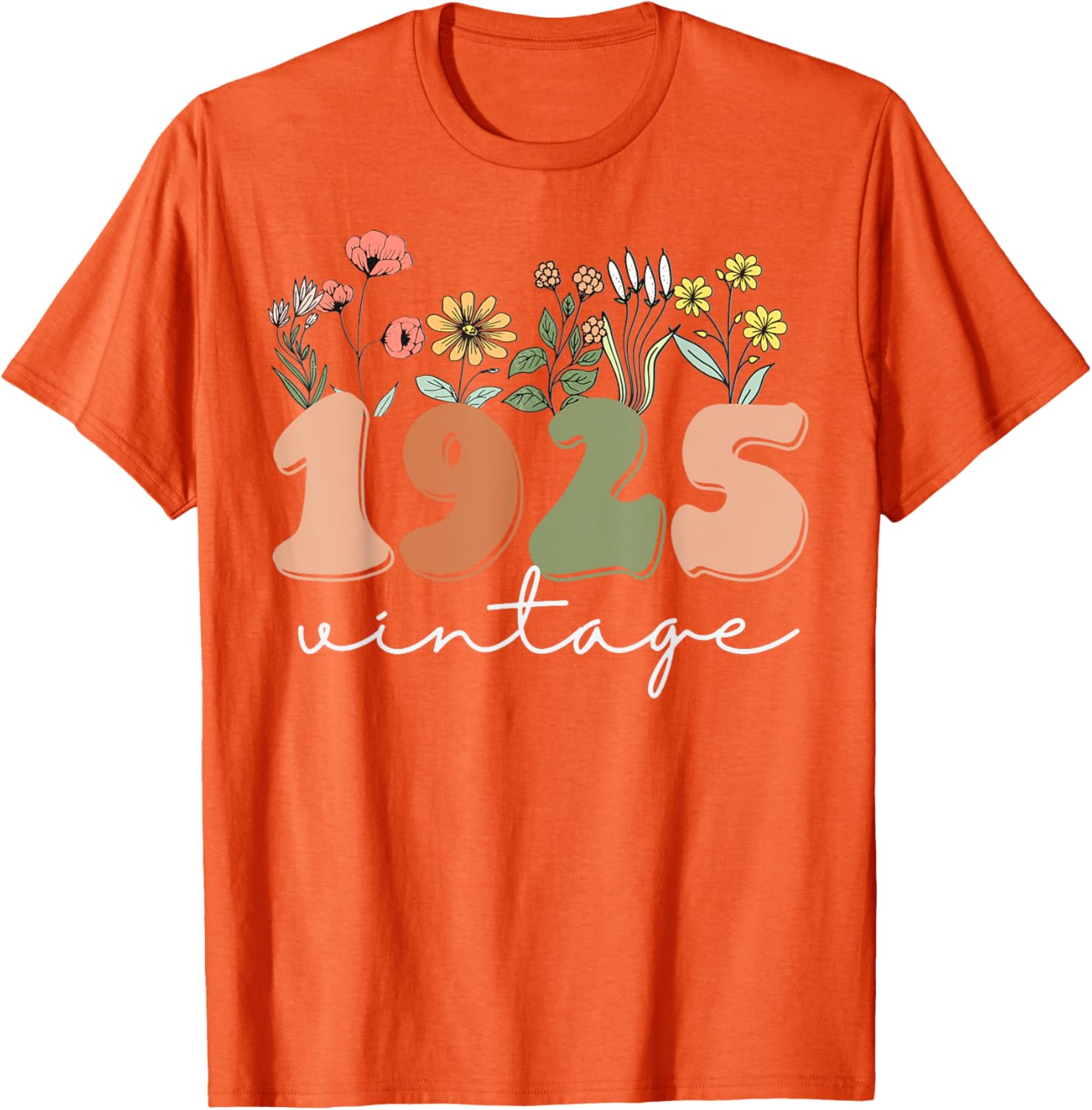100 Years Old Vintage 1925 Wildflower Women's 100th Birthday T-Shirt - 28