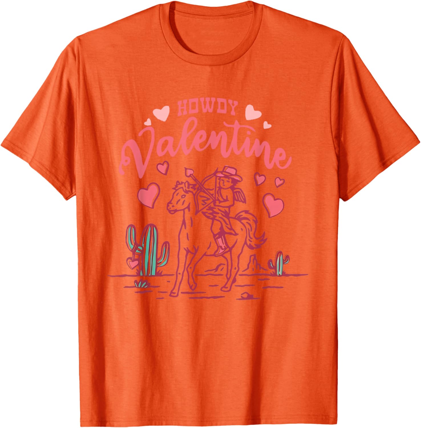 Retro Western Valentine Cowgirl T-Shirt for Kids and Adults - White - 1