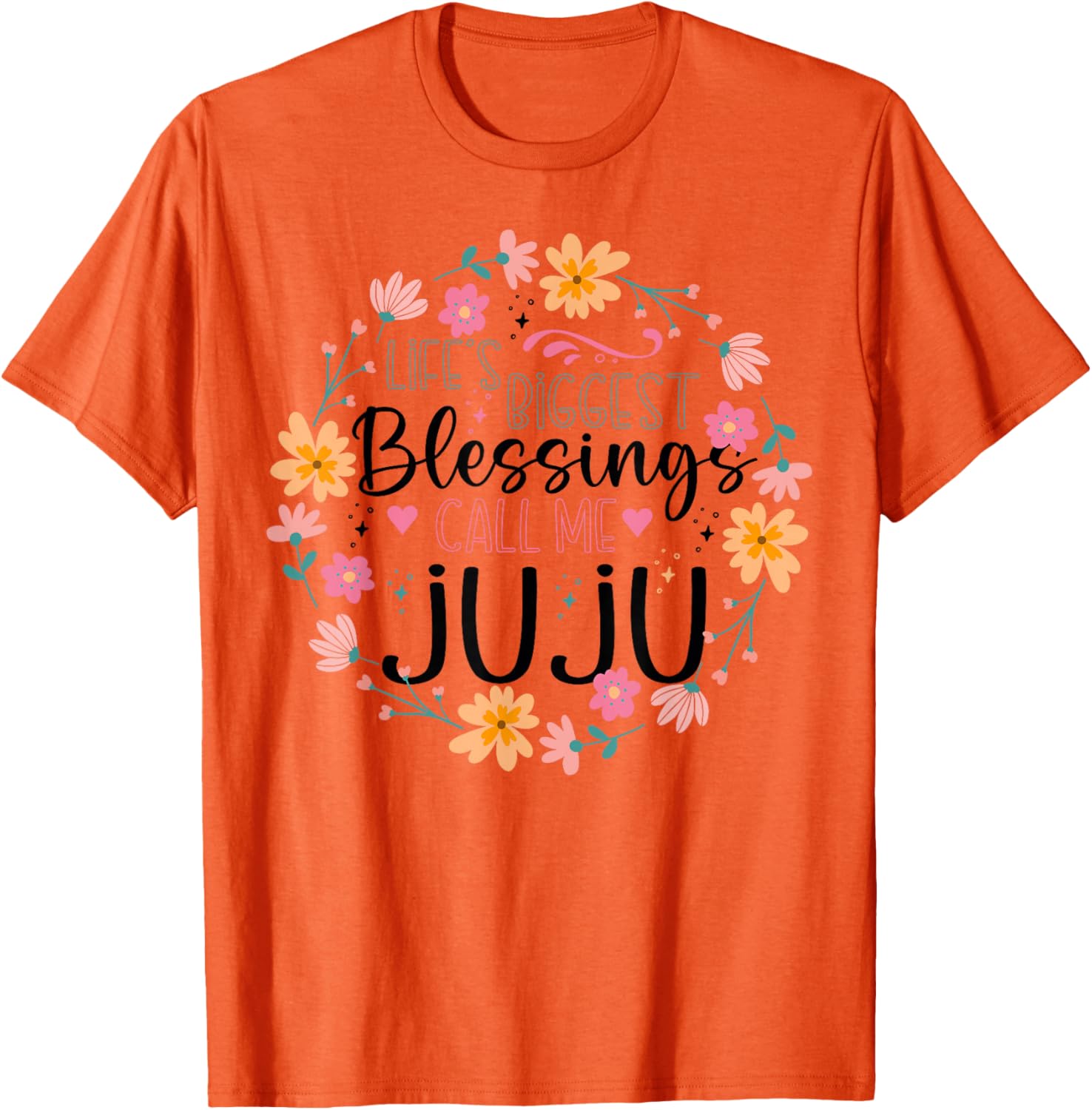 Floral Grandma T-Shirt Life's Greatest Blessings Call Me Juju Gift - 3