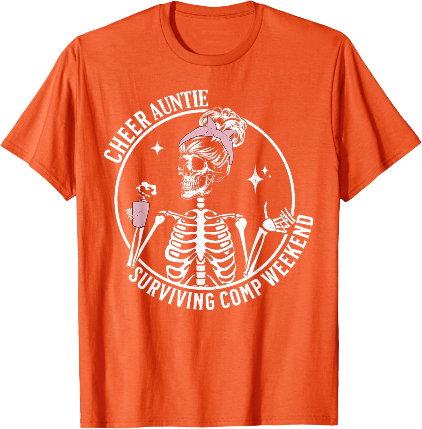 Skeleton Coffee Cheer Auntie T-Shirt for Weekend Fun and Style - 6