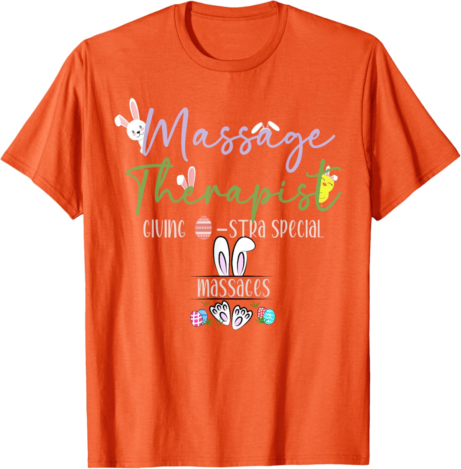 Cute Easter Bunny Massage Therapist T-Shirt for LMTs and Masseuses - 13
