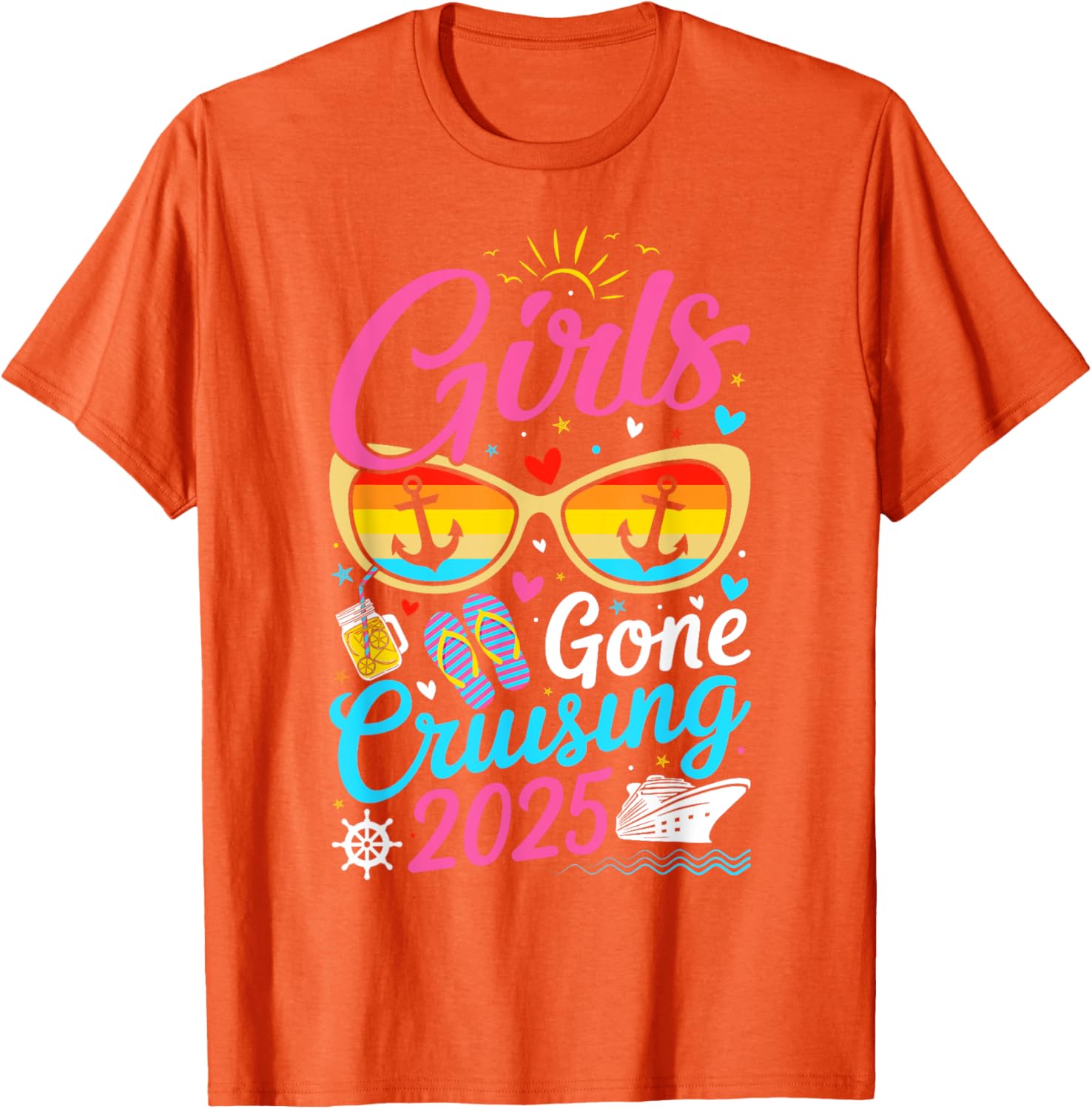 Girls Gone Cruising Vacation 2025 Party Cruise T-Shirt for Fun Adventures - 17