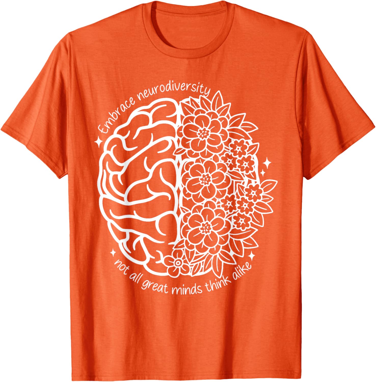 Embrace Neurodiversity Autism Awareness Brain Flower Support T-Shirt - 20