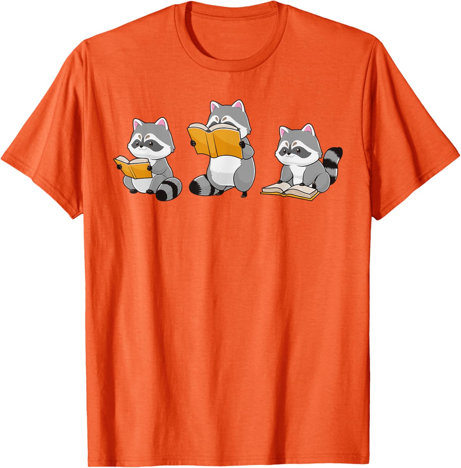 Cute Raccoon Reading Books T-Shirt for Book Lovers and Bookworms - 15