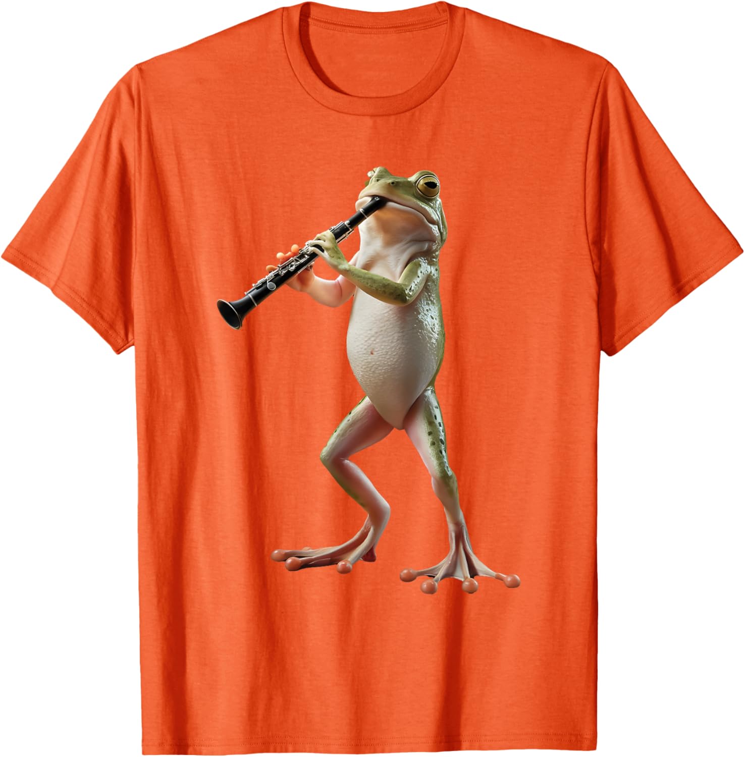 Cute Frog Playing Clarinet T-Shirt for Music Lovers and Nature Fans - 1