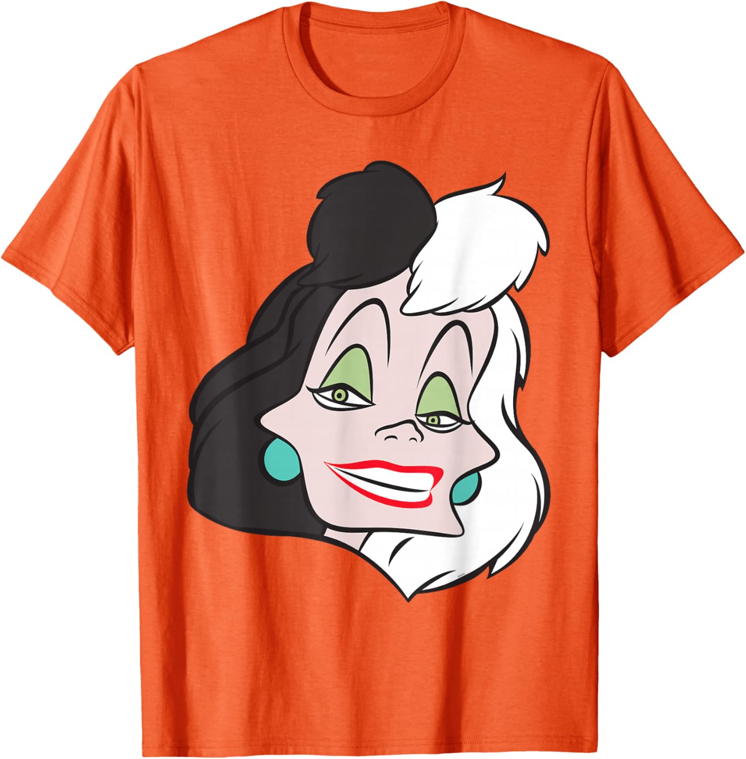 Fashionable Cruella De Vil Big Face T-Shirt for Disney Villains Fans - 27