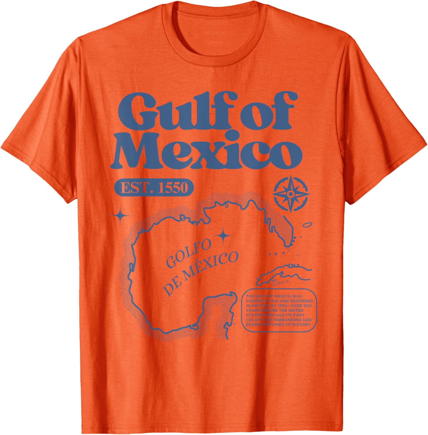 Vintage Gulf of Mexico 1550 Map T-Shirt for History Lovers - 3