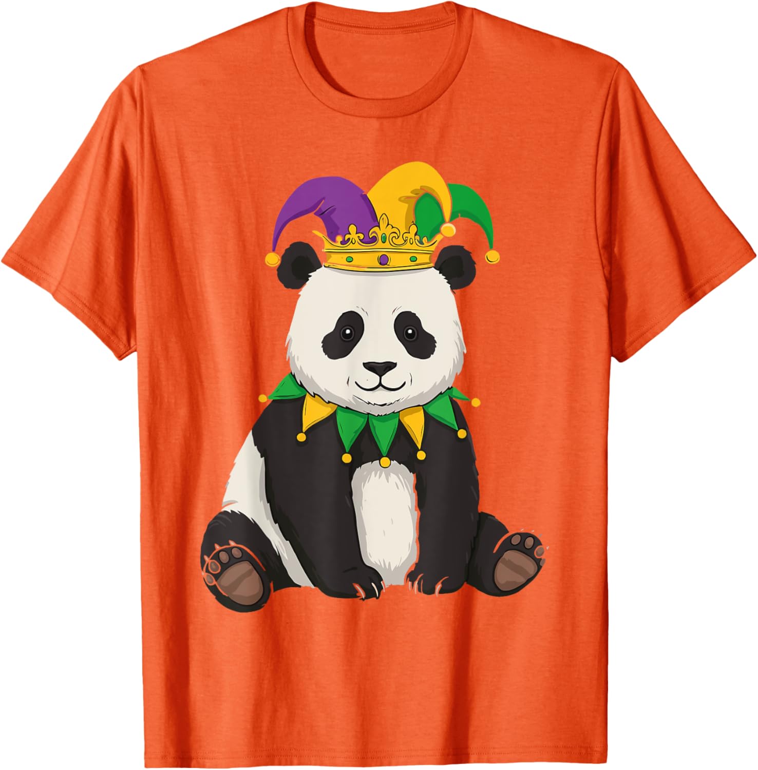 Funny Panda Mardi Gras Jester Hat Tee Cute Gift T-Shirt for All Ages - 13