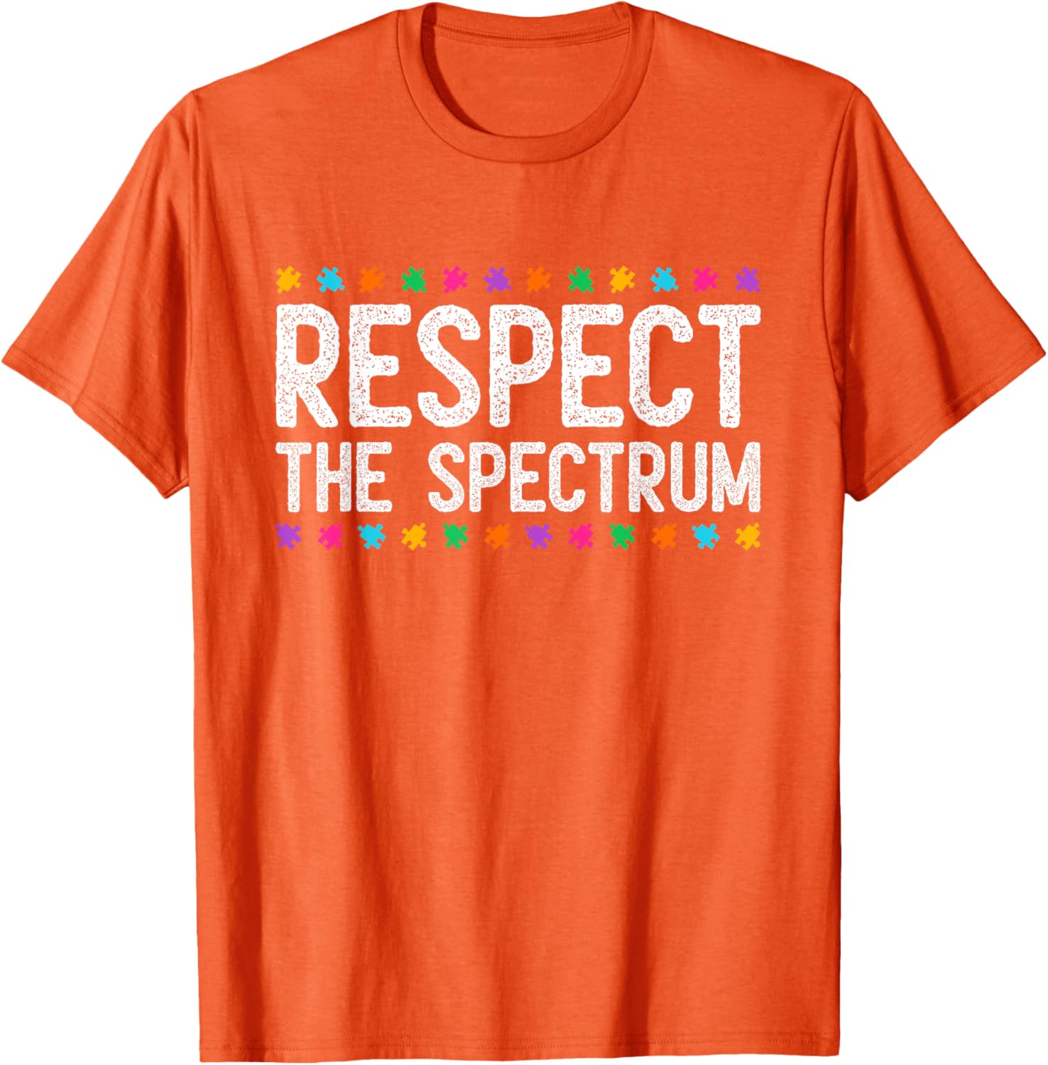 Respect The Spectrum Autism Awareness Puzzle Piece Warrior T-Shirt - 16