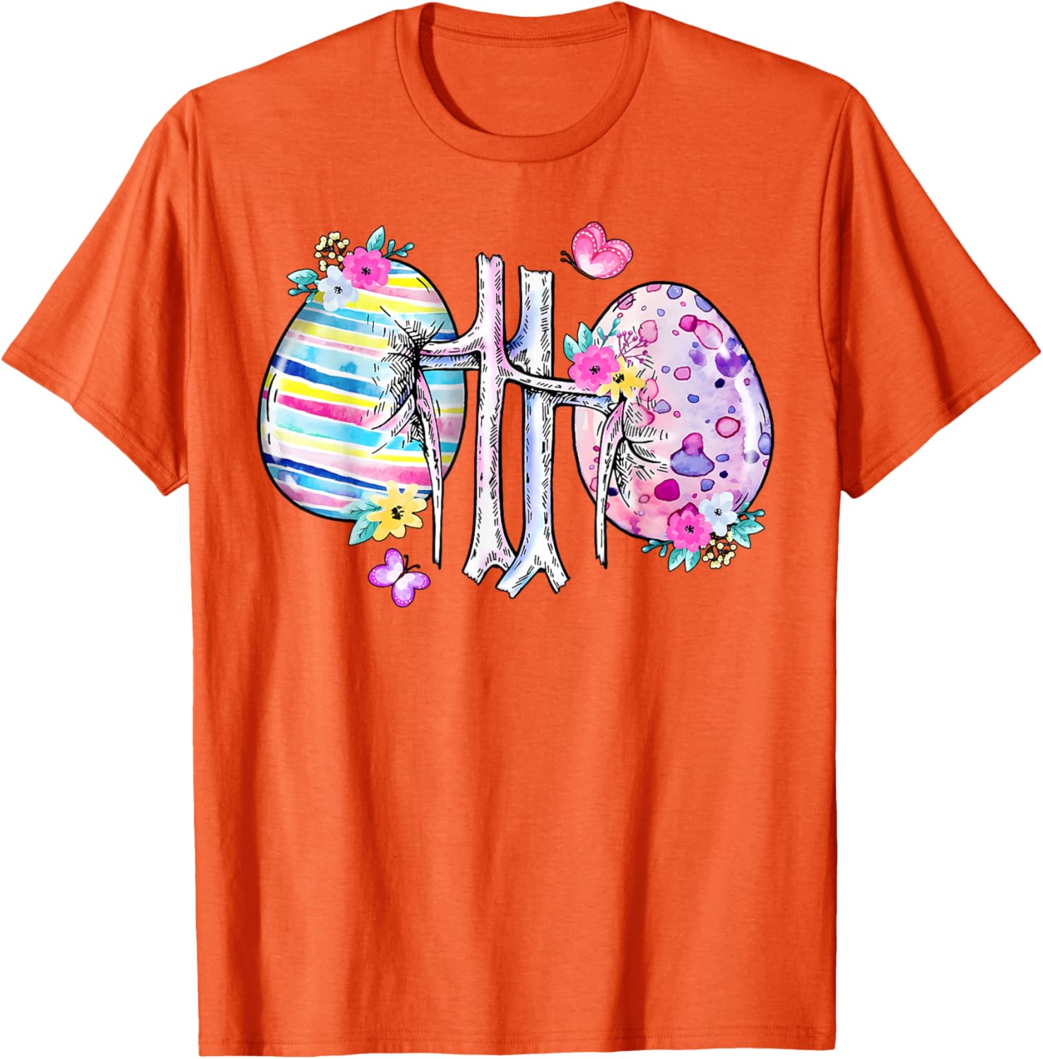 Floral Kidney Easter Egg T-Shirt for Dialysis Nurses and Technicians - 12