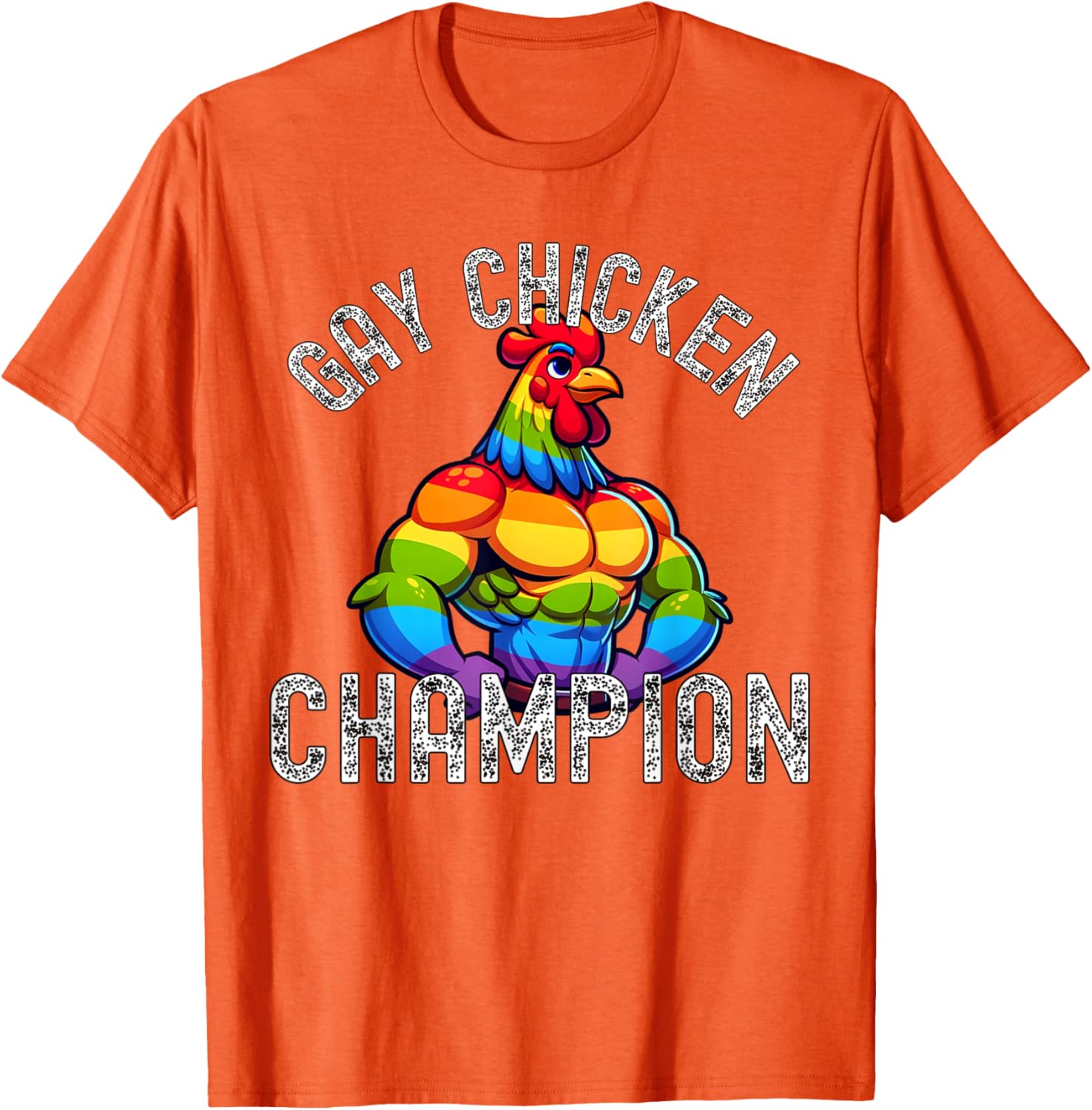 Gay Chicken Champion T-Shirt Fun Pride Apparel for LGBTQ+ Enthusiasts - 6