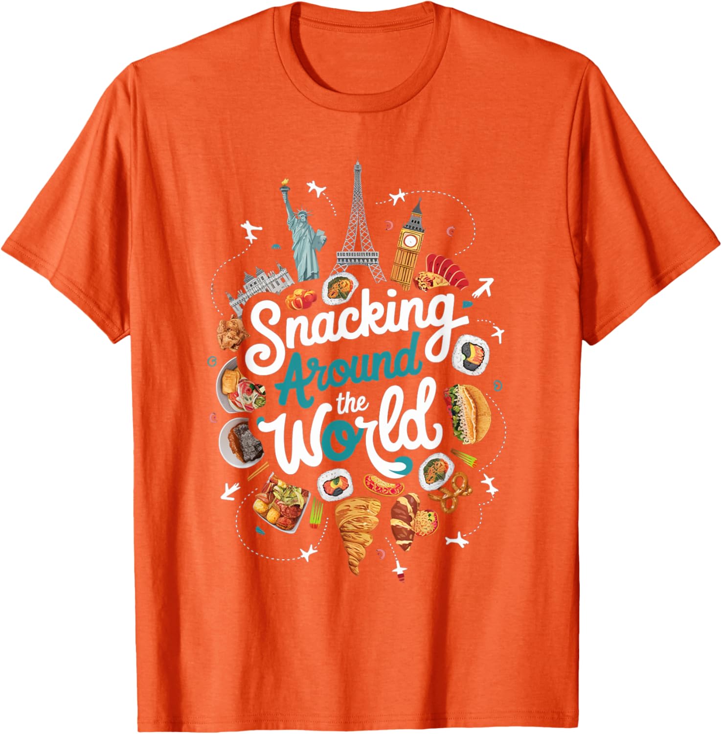 Snacking Around The World T-Shirt for Food Lovers in Travel Style - 19