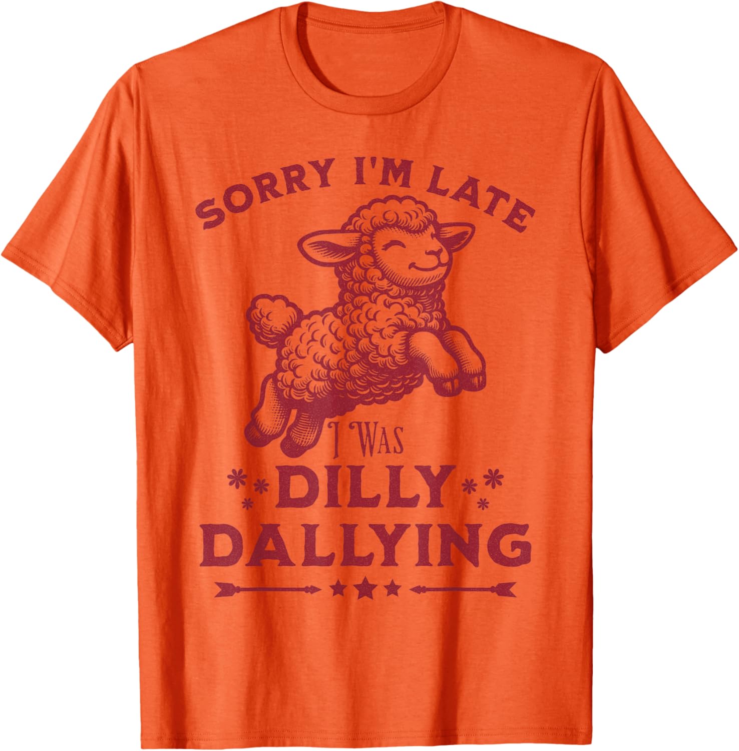 Cute Lamb Sorry I'm Late Dilly Dallying Baby T-Shirt for Kids - 6
