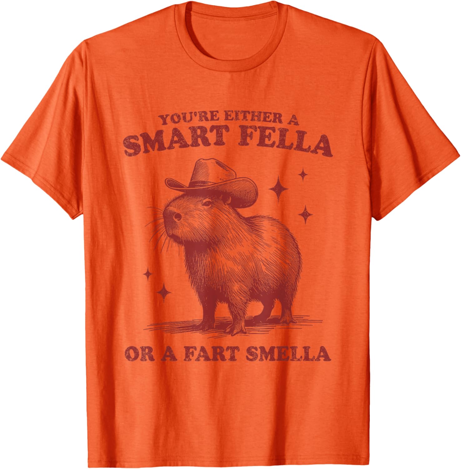 Funny Capybara T-Shirt - You're Either Smart or a Fart Smella Tee - 1