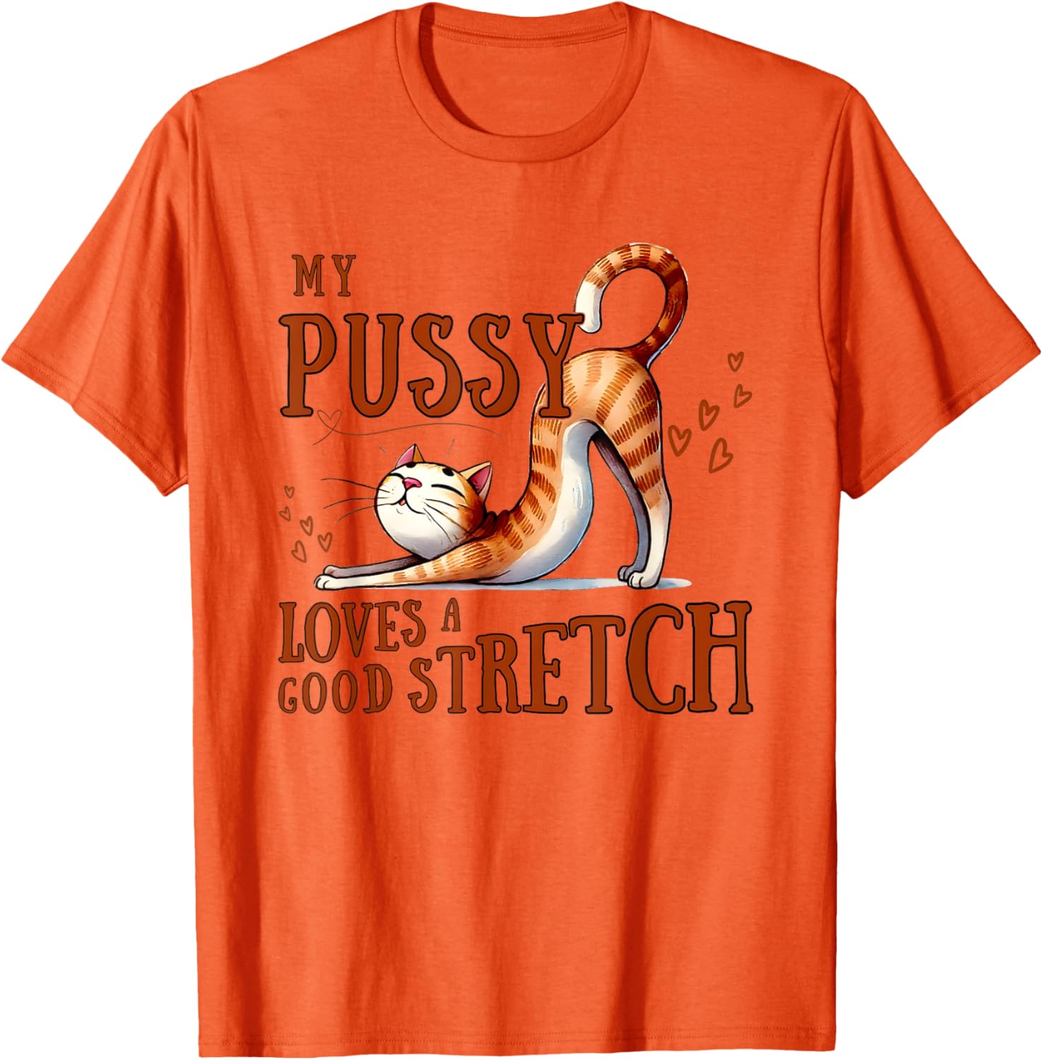 My Pussy Loves A Good Stretch T-Shirt Comfortable Cotton Tee for Cat Lovers - 9