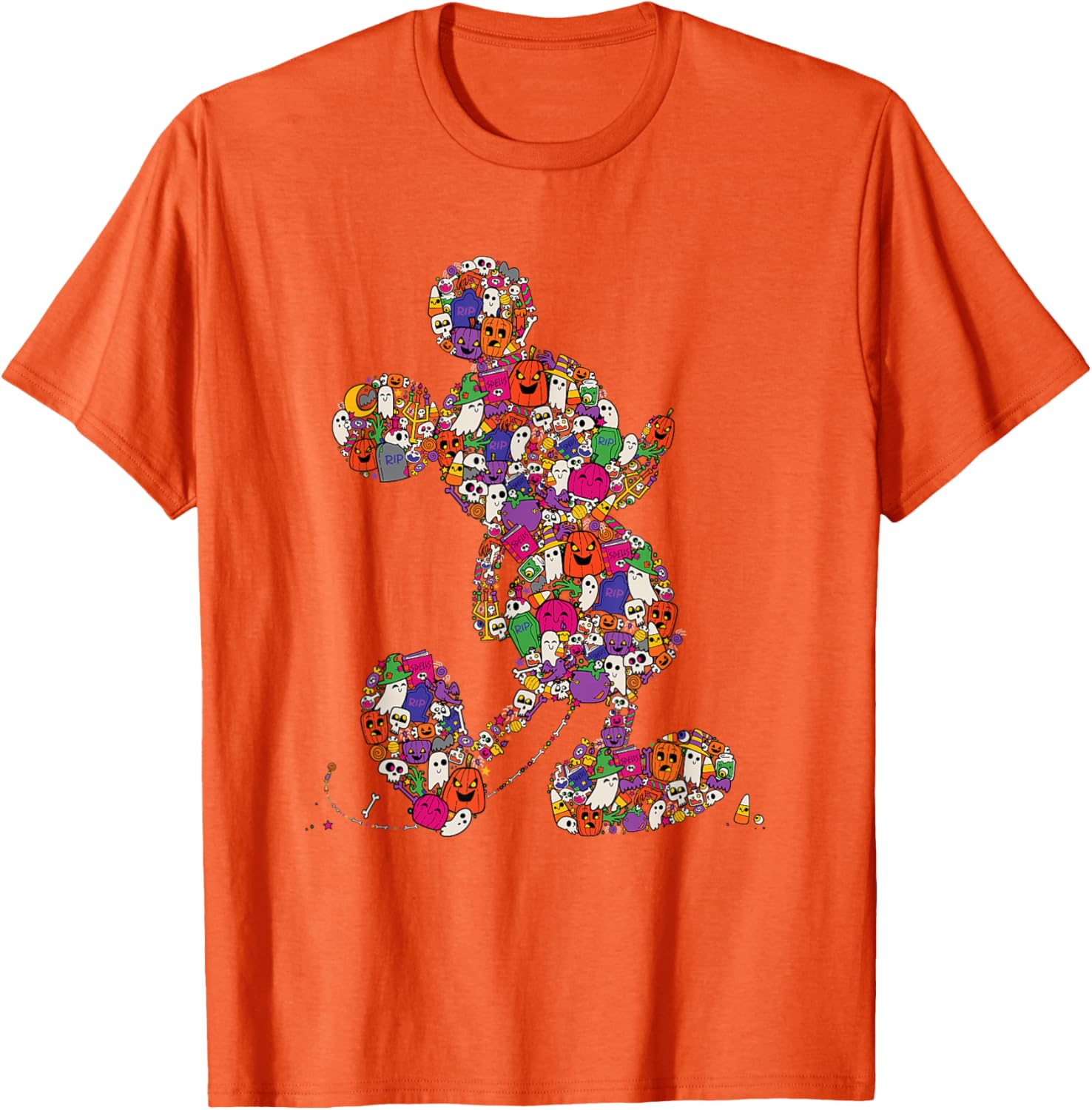 Cute Mickey Mouse Halloween T-Shirt Spooky Silhouette for Kids and Adults - 3