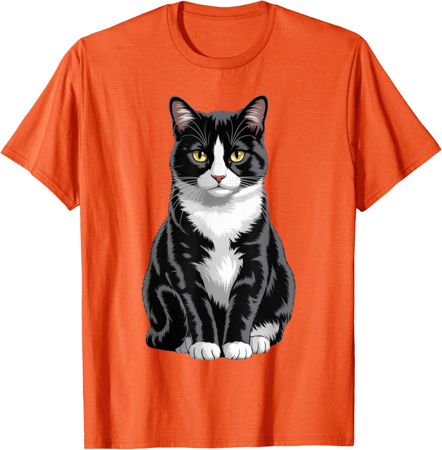 Majestic Tuxedo Cat Art T-Shirt for Cat Lovers - Unisex Kids and Adults - 9