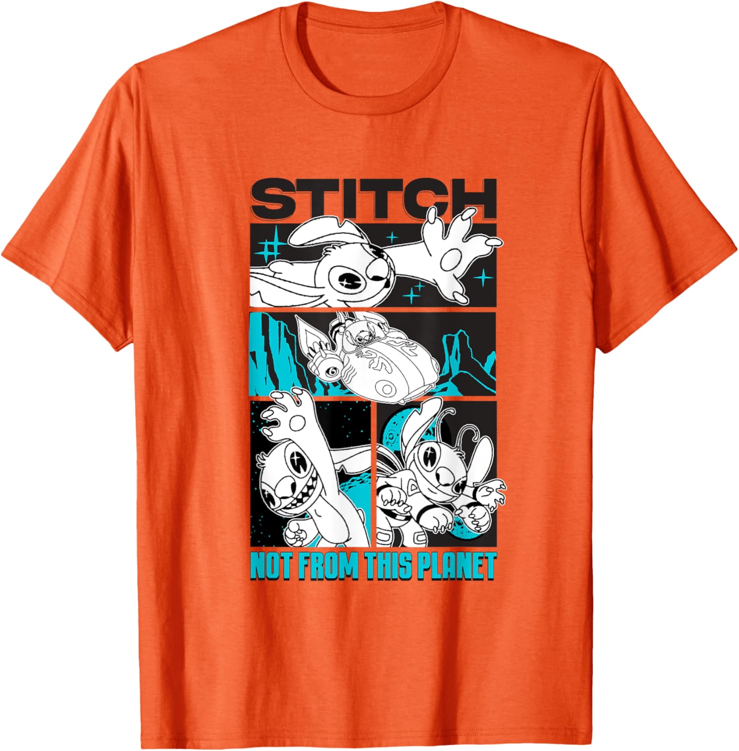 Disney Lilo and Stitch Not from This Planet Neon T-Shirt for Fun Fans - 9