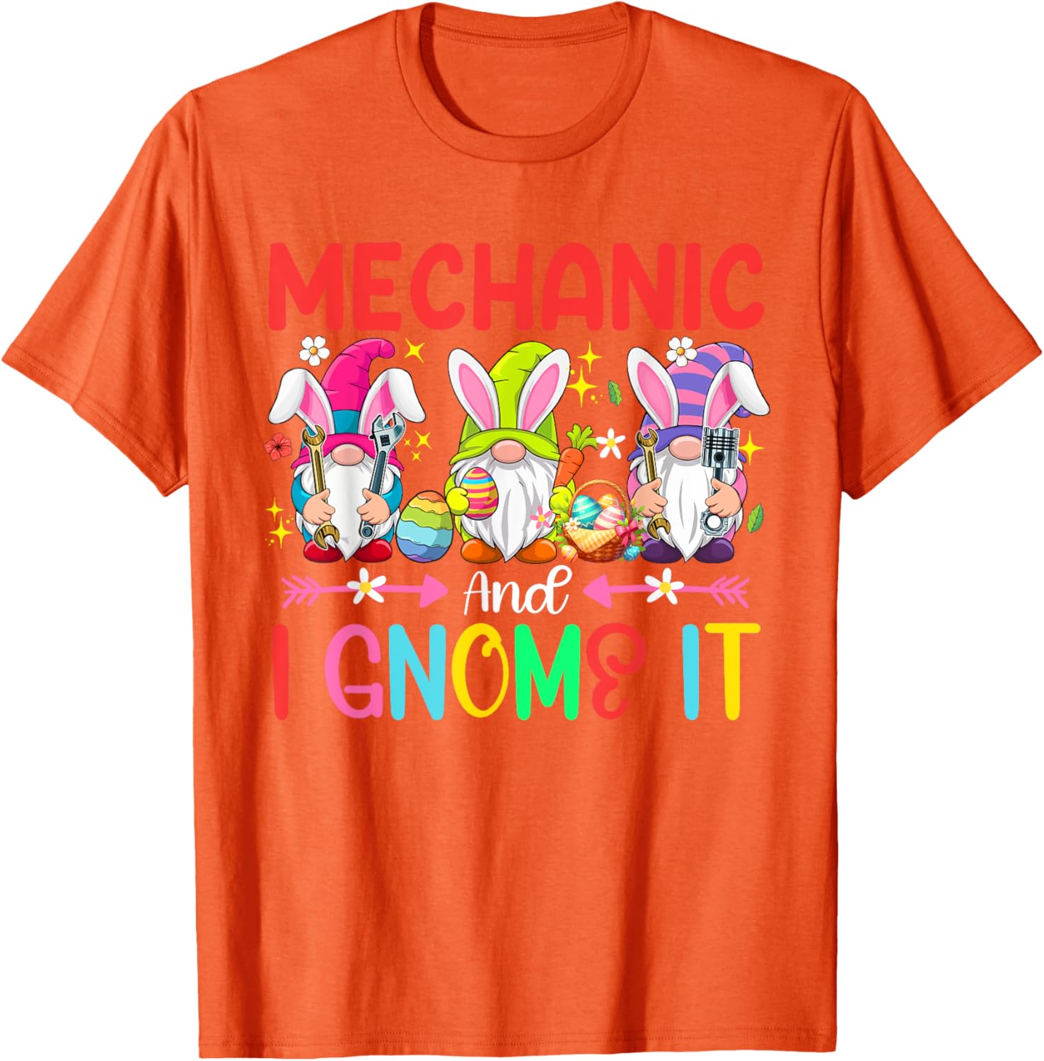 Funny Mechanic and Gnomes Easter Job Team T-Shirt for Gnome Lovers - 6