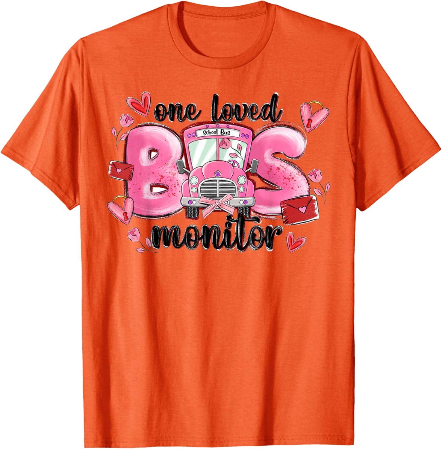 One Loved Bus Monitor Valentine's Day T-Shirt for Kids Gift - 13