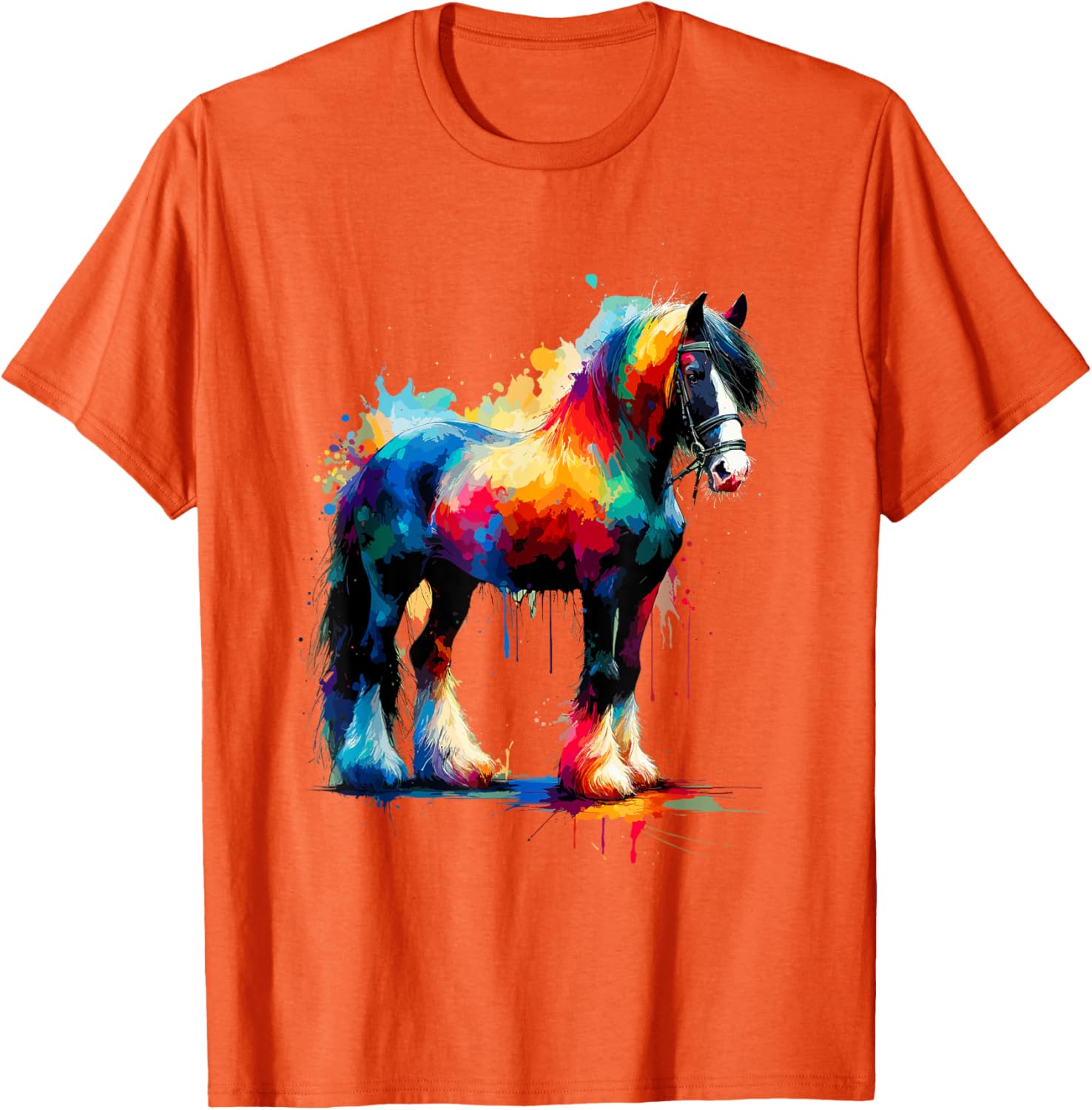Splash Art Gypsy Vanner Horse T-Shirt for Equestrian Lovers - 9