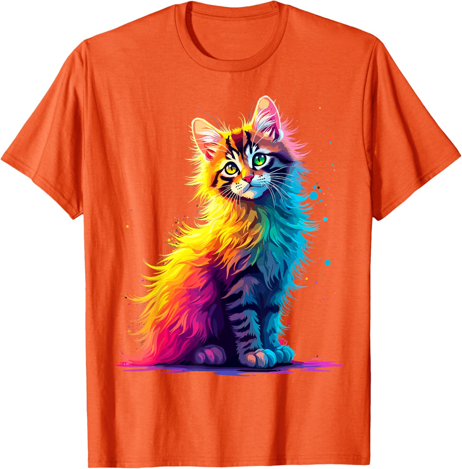 Colorful Cute Kitty T-Shirt for Cat Lovers - Fun Pop Art Design for All Ages - 12