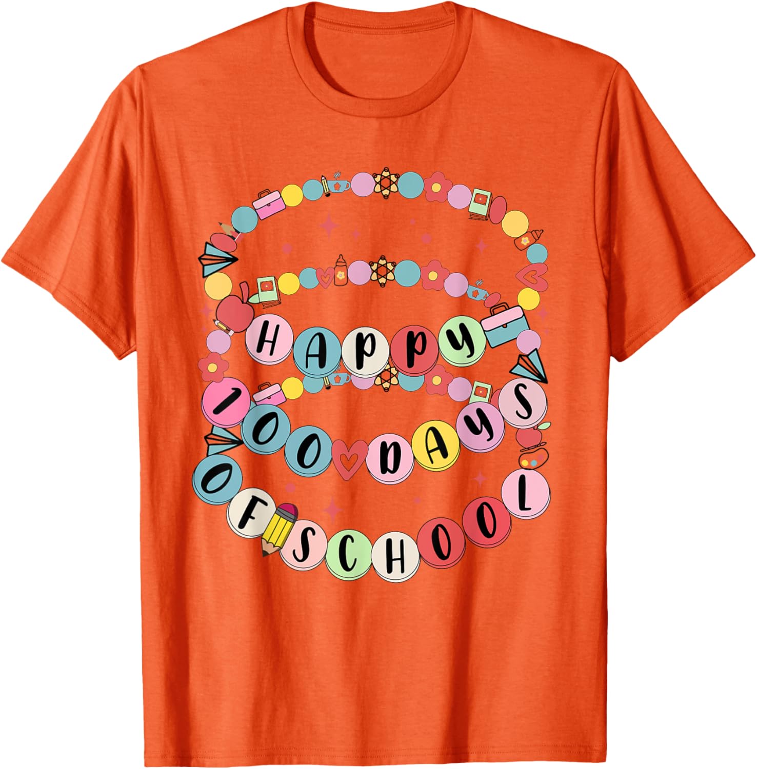 Cute Little Girl 100 Days Of School Friendship Bracelet T-Shirt - 28