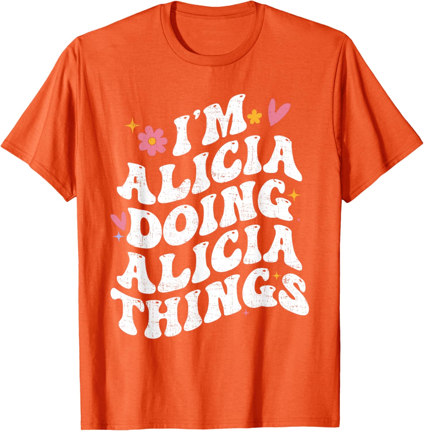 Retro Groovy I'm Alicia Doing Alicia Things Personalized T-Shirt - 8