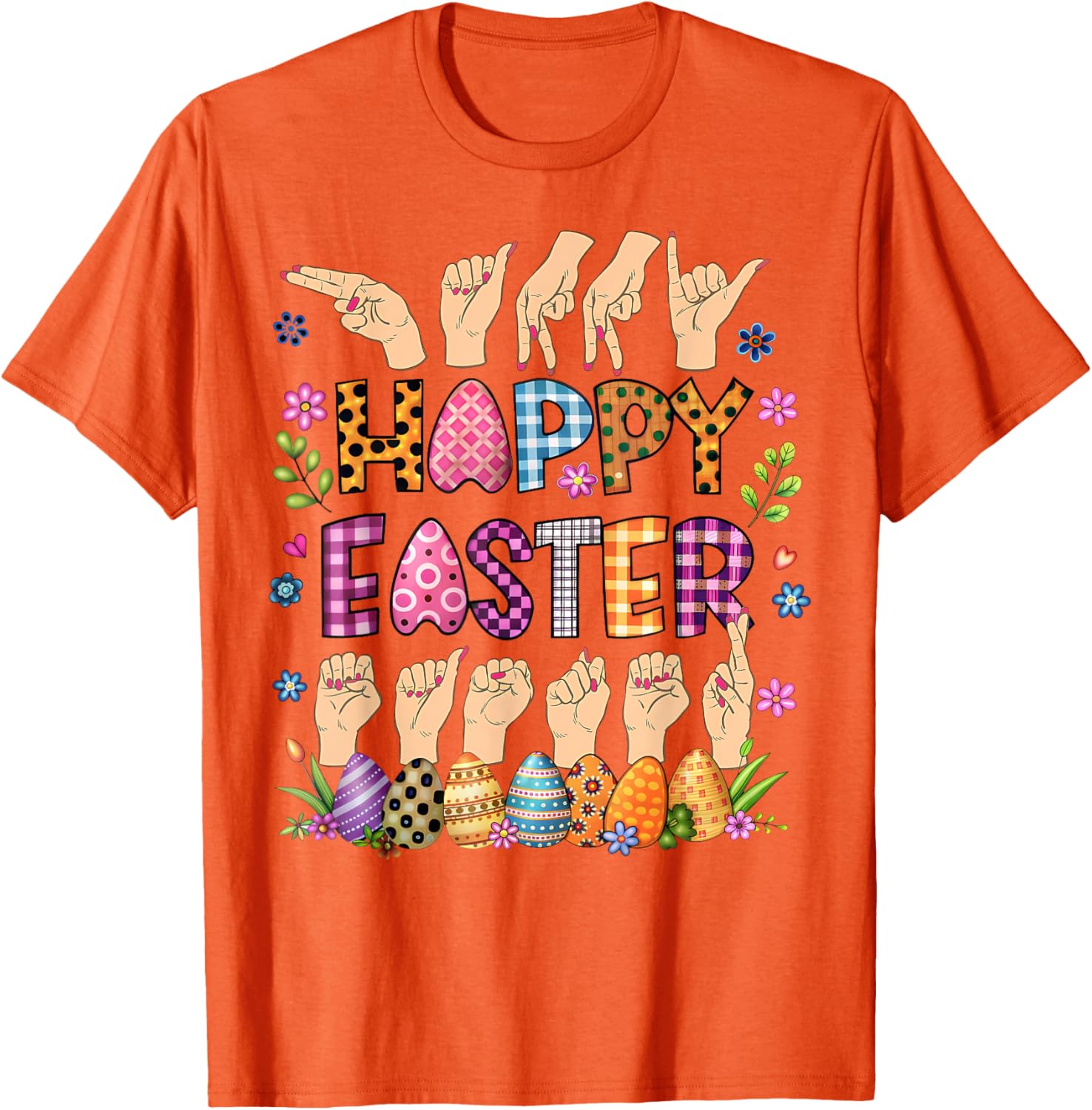 Happy Easter Eggs ASL Teacher T-Shirt for Fun Celebrations - 20