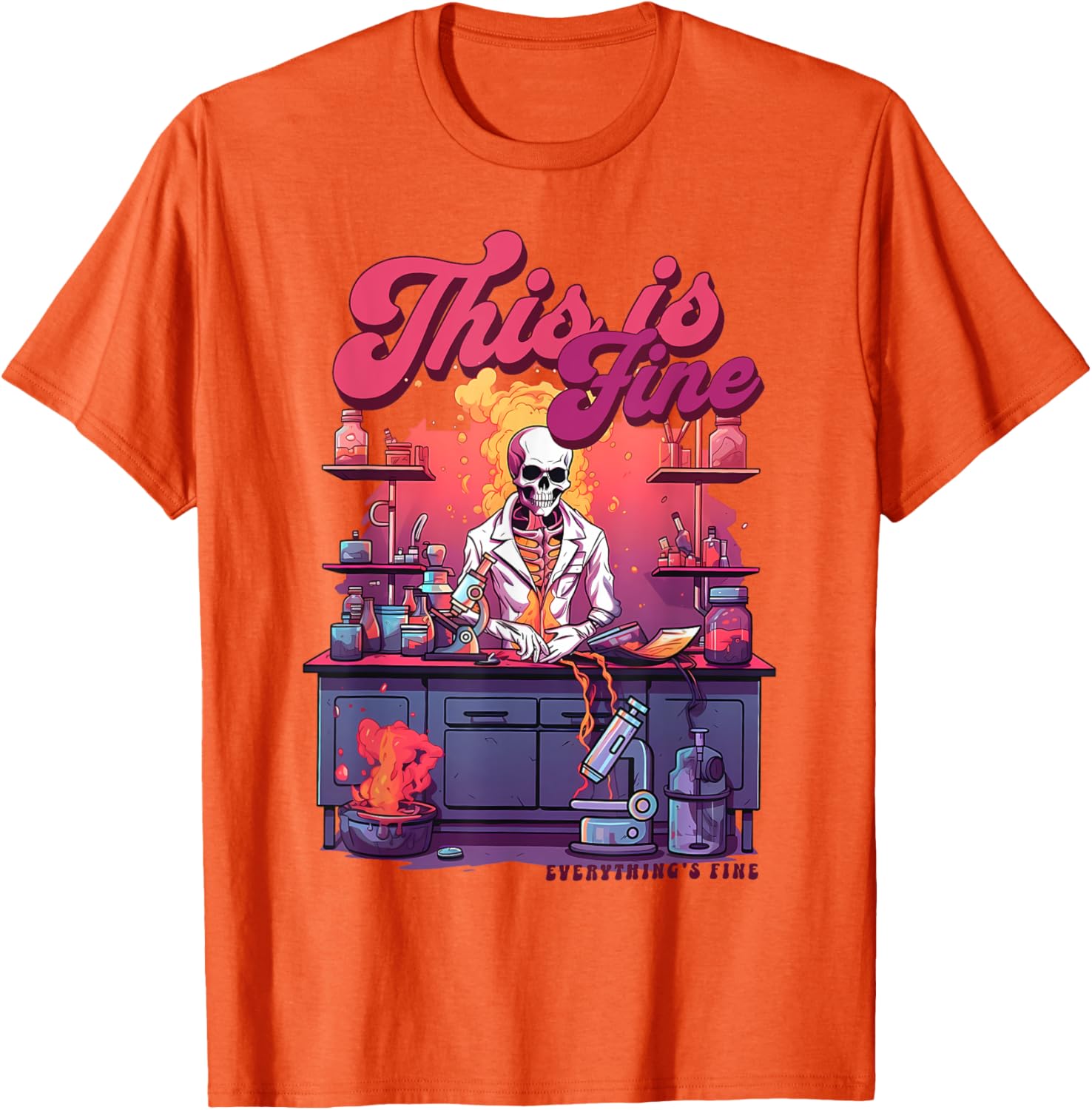 Funny Skeleton Microbiology Laboratory T-Shirt for Lab Techs - 17