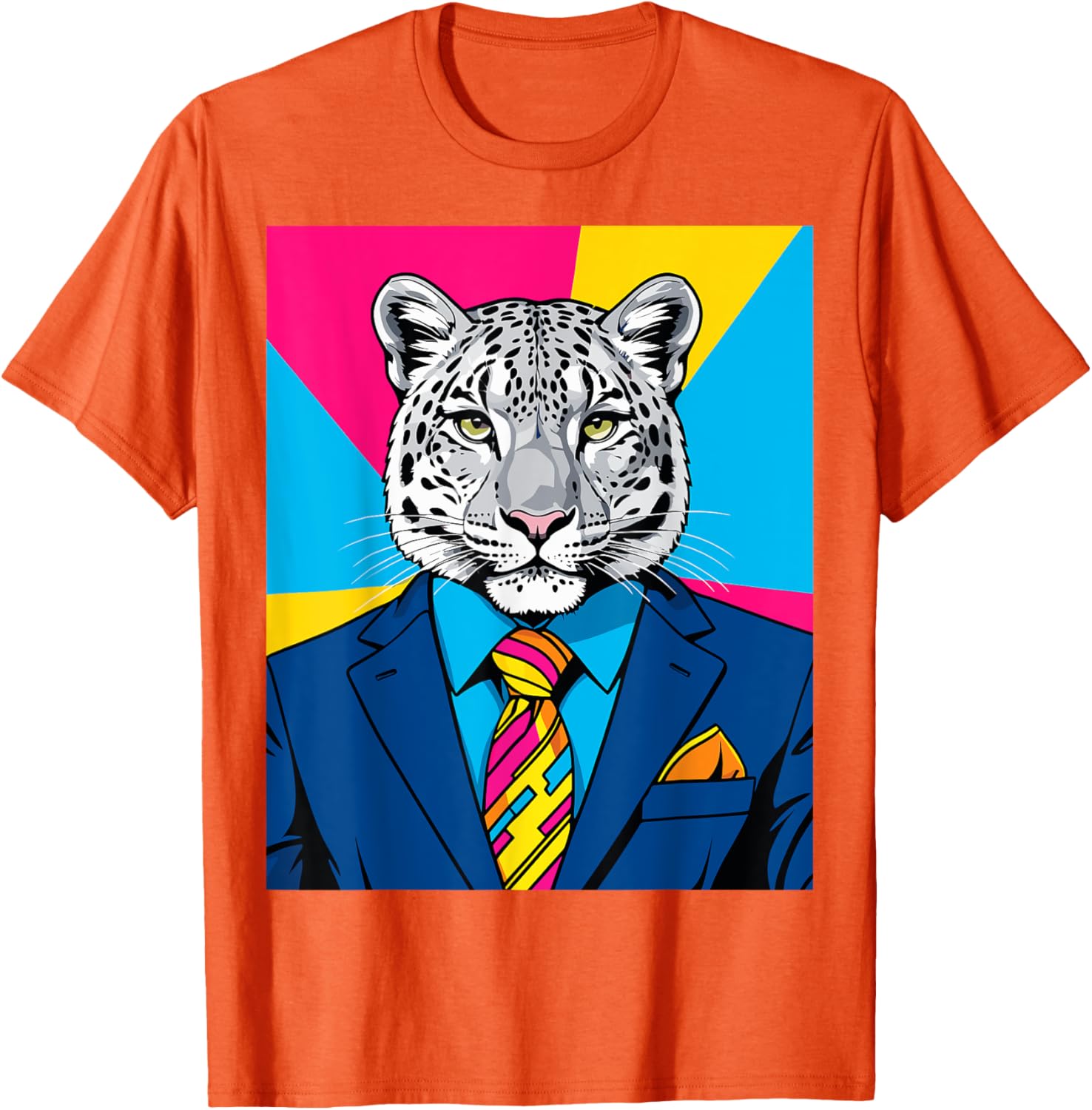 Pop Art Snow Leopard Business Suit T-Shirt Trendy Unique Fashion Wear - 17
