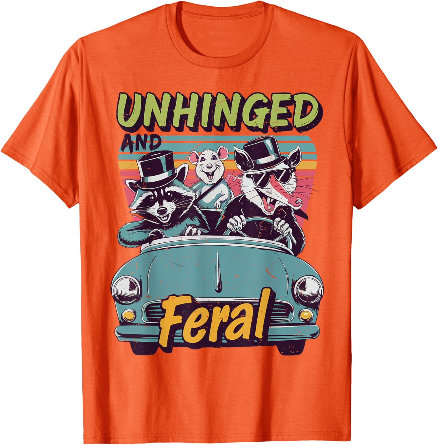 Funny Unhinged Feral Raccoon Racing Toddler Trash Panda T-Shirt - 1