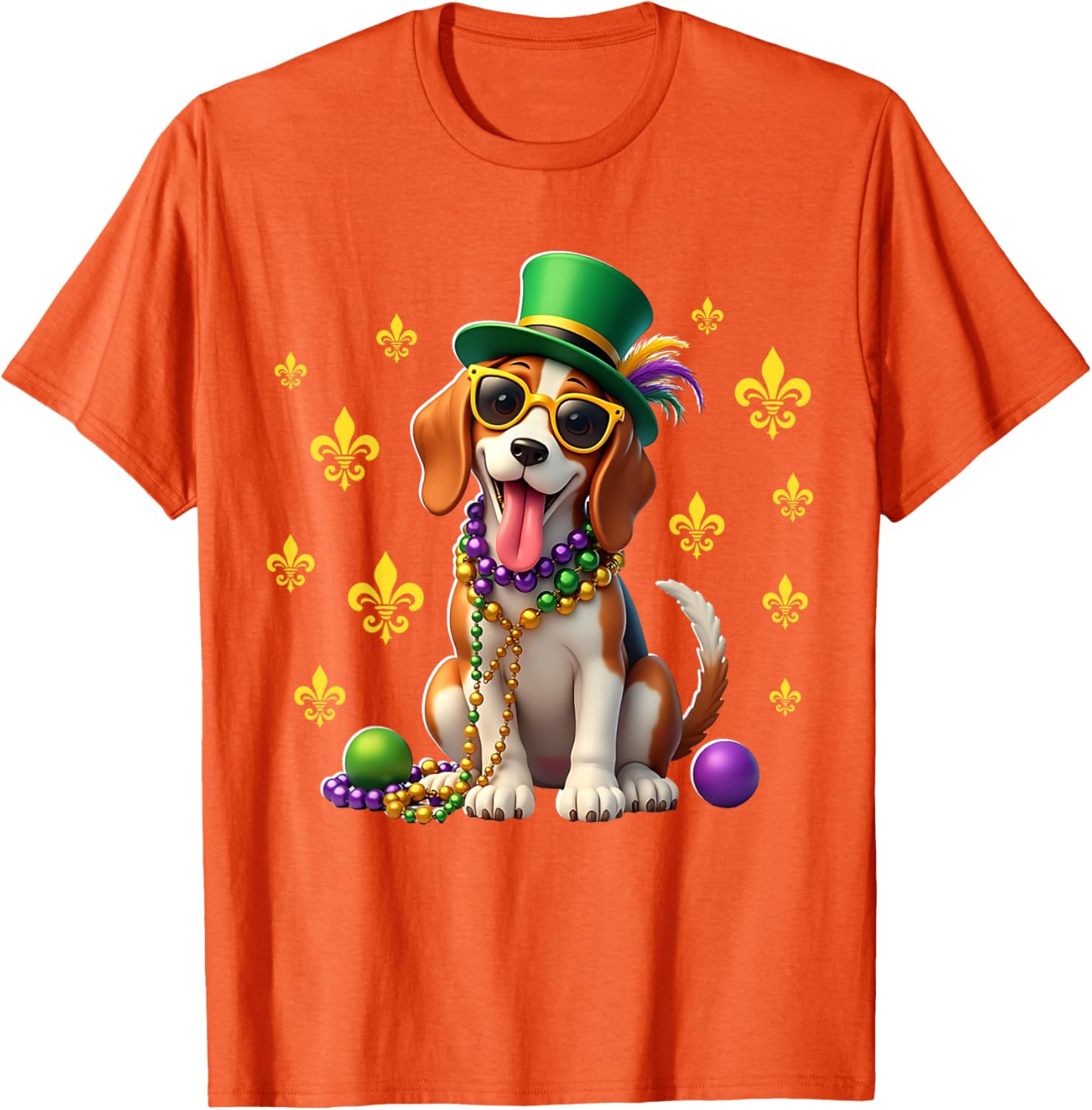 Beagle Mardi Gras Costume T-Shirt for Carnival Fun and Festivities - 14