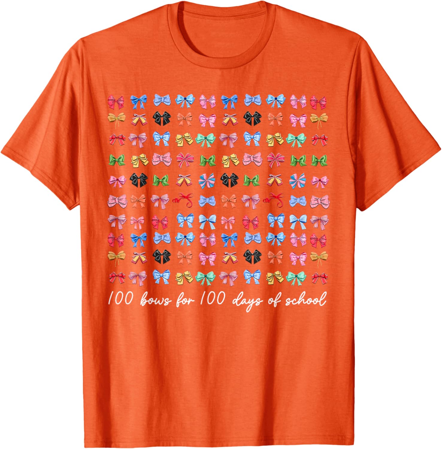 100 Bows For 100 Days Of School T-Shirt for Teachers and Kids - 3
