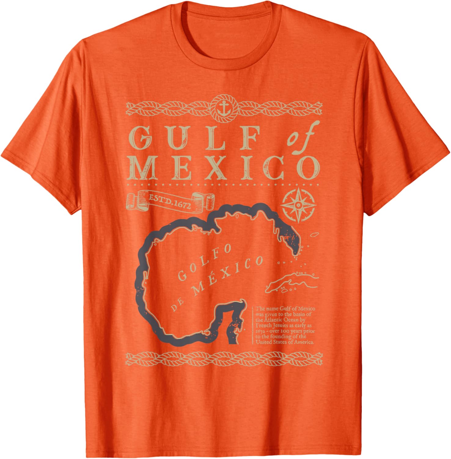 Gulf of Mexico Est 1550 Retro Vintage Beach T-Shirt for Relaxed Style - 1