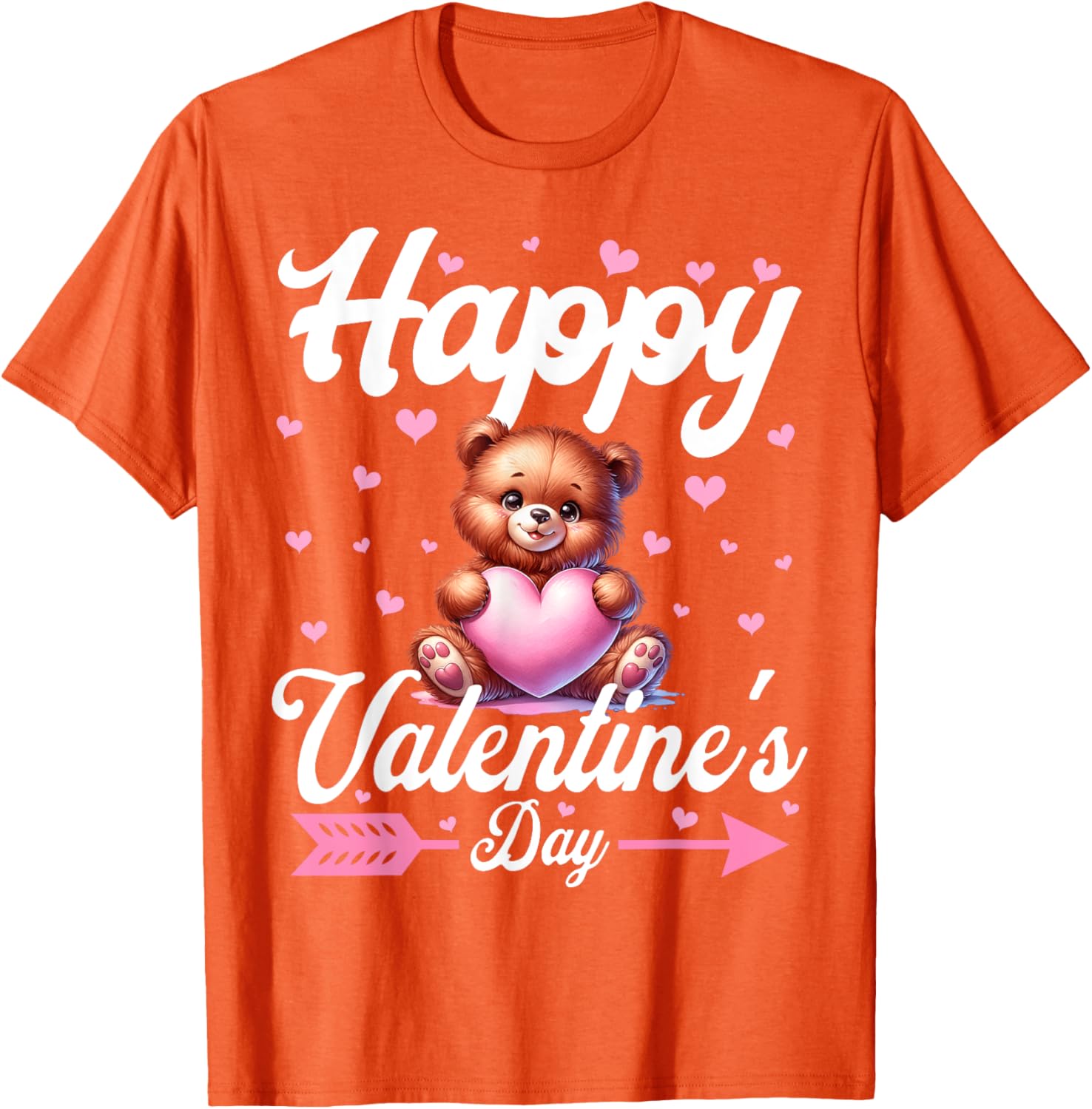 Cute Teddy Bear Holding Heart Happy Valentine's Day T-Shirt for Kids - 11