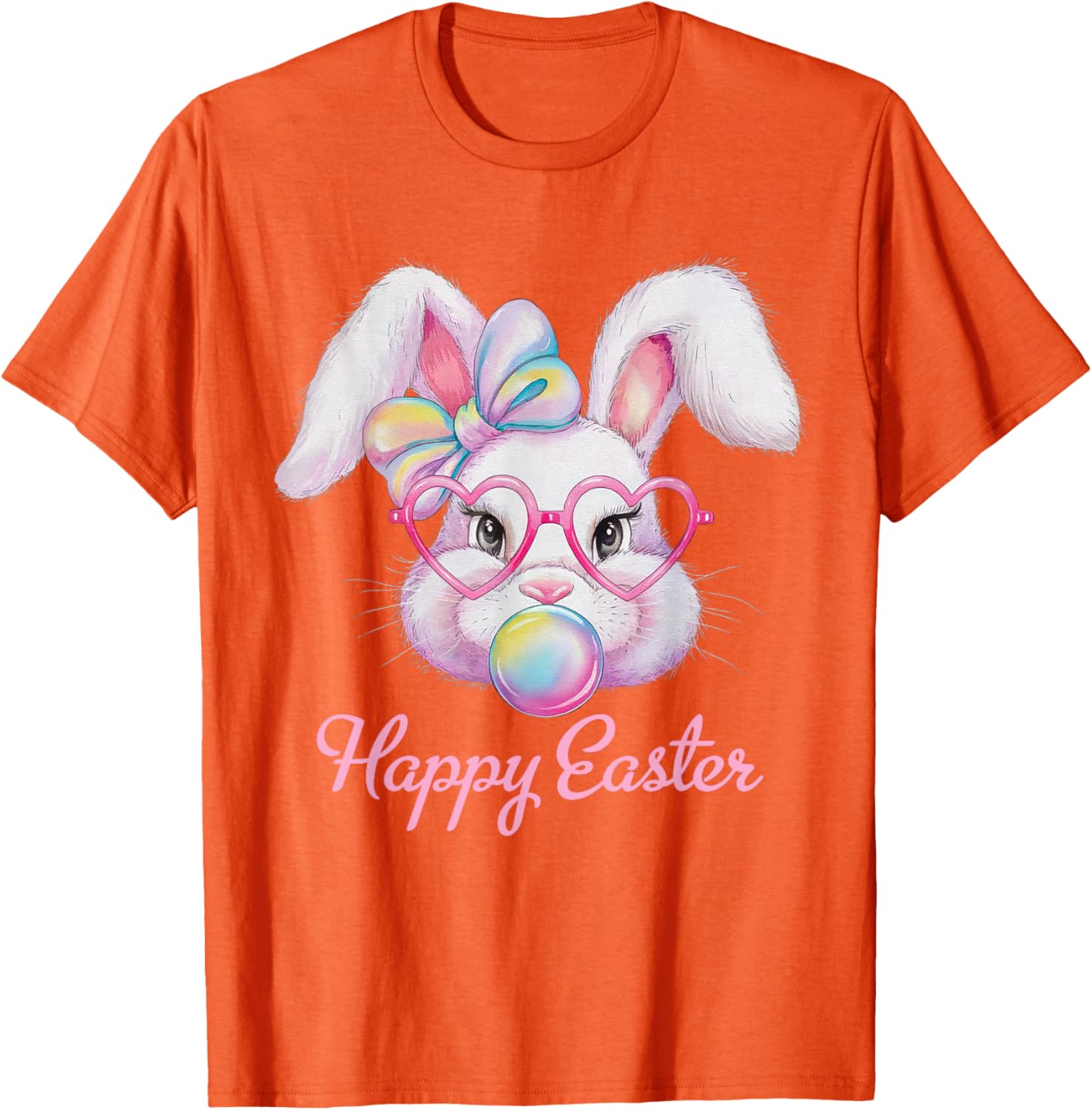 Happy Easter Cute Bunny Rabbit Face Tie Dye T-Shirt for Girls - 21