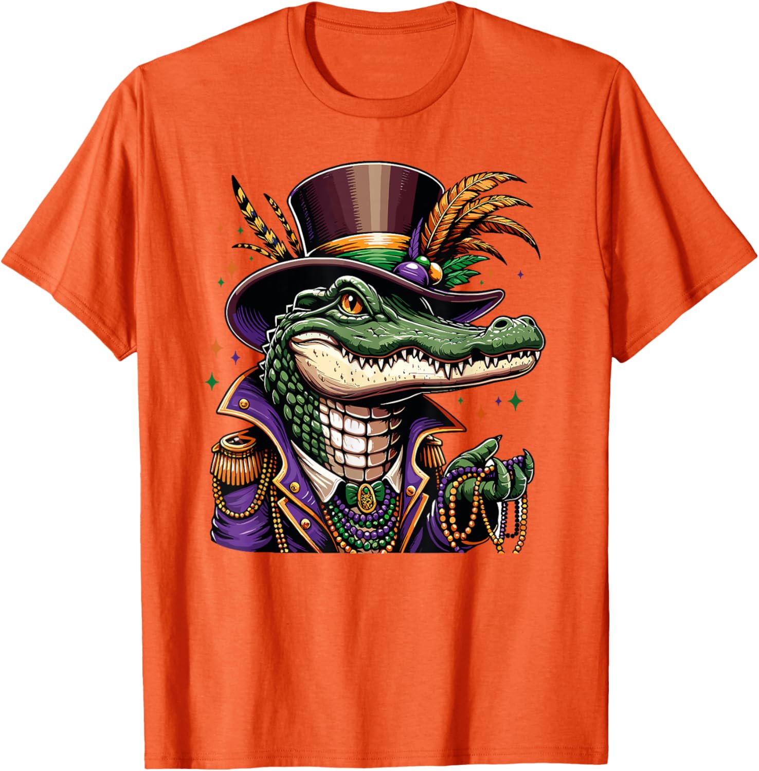 Mardigator Mardi Gras Alligator T-Shirt for Fun Men and Women - 22