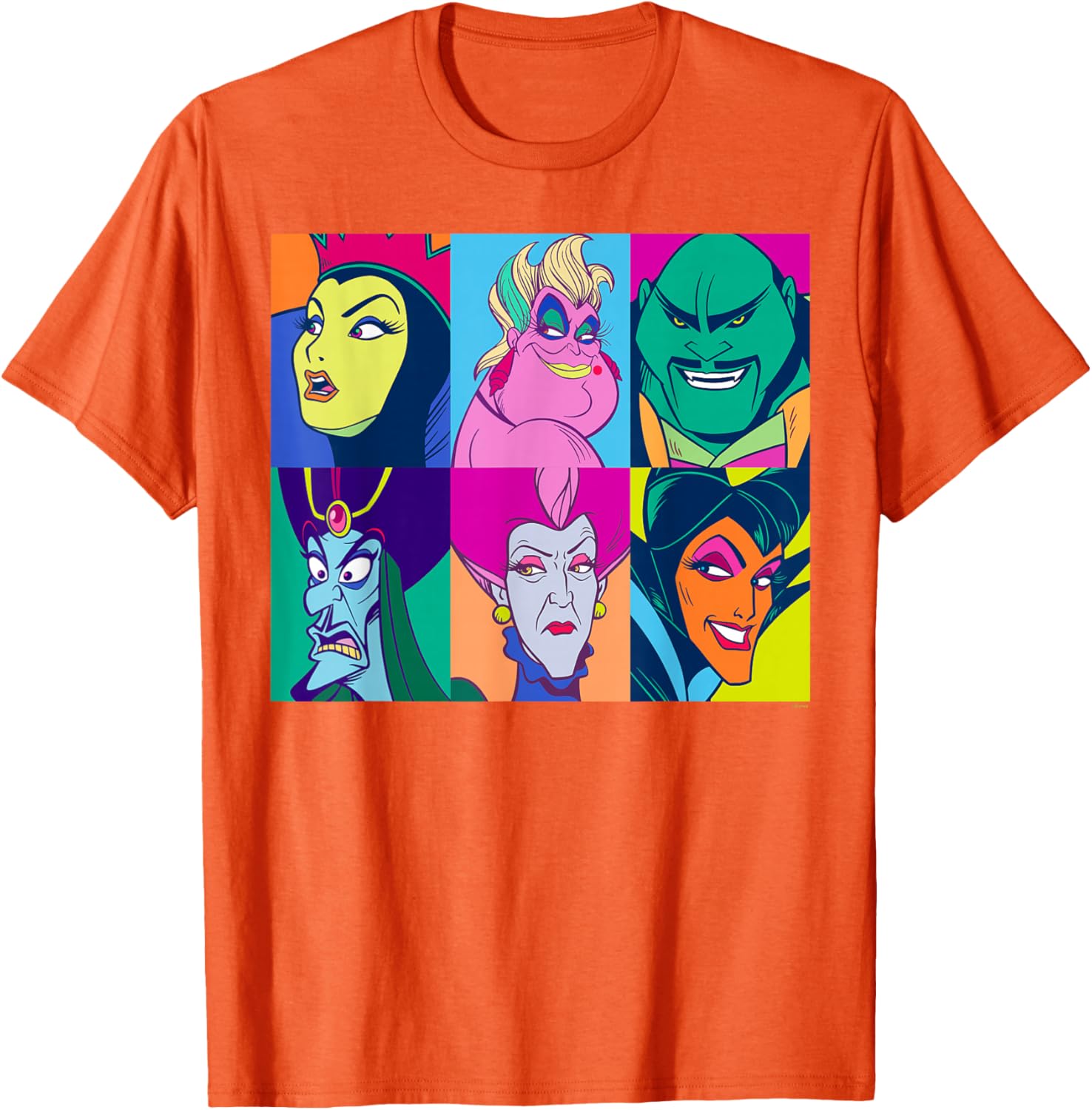 Disney Villains Retro Color Grid T-Shirt for Fans of Classic Characters - 29
