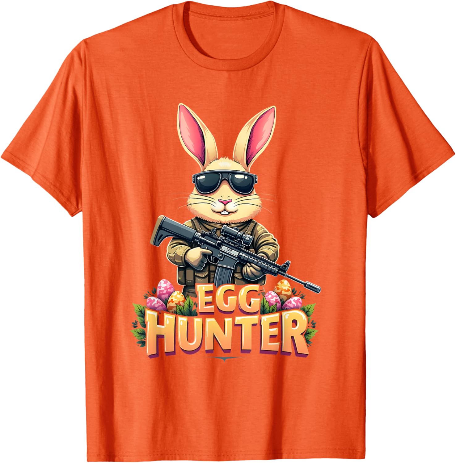 Cute Easter Egg Hunter Boys T-Shirt Featuring Deer Bunny Design - 23