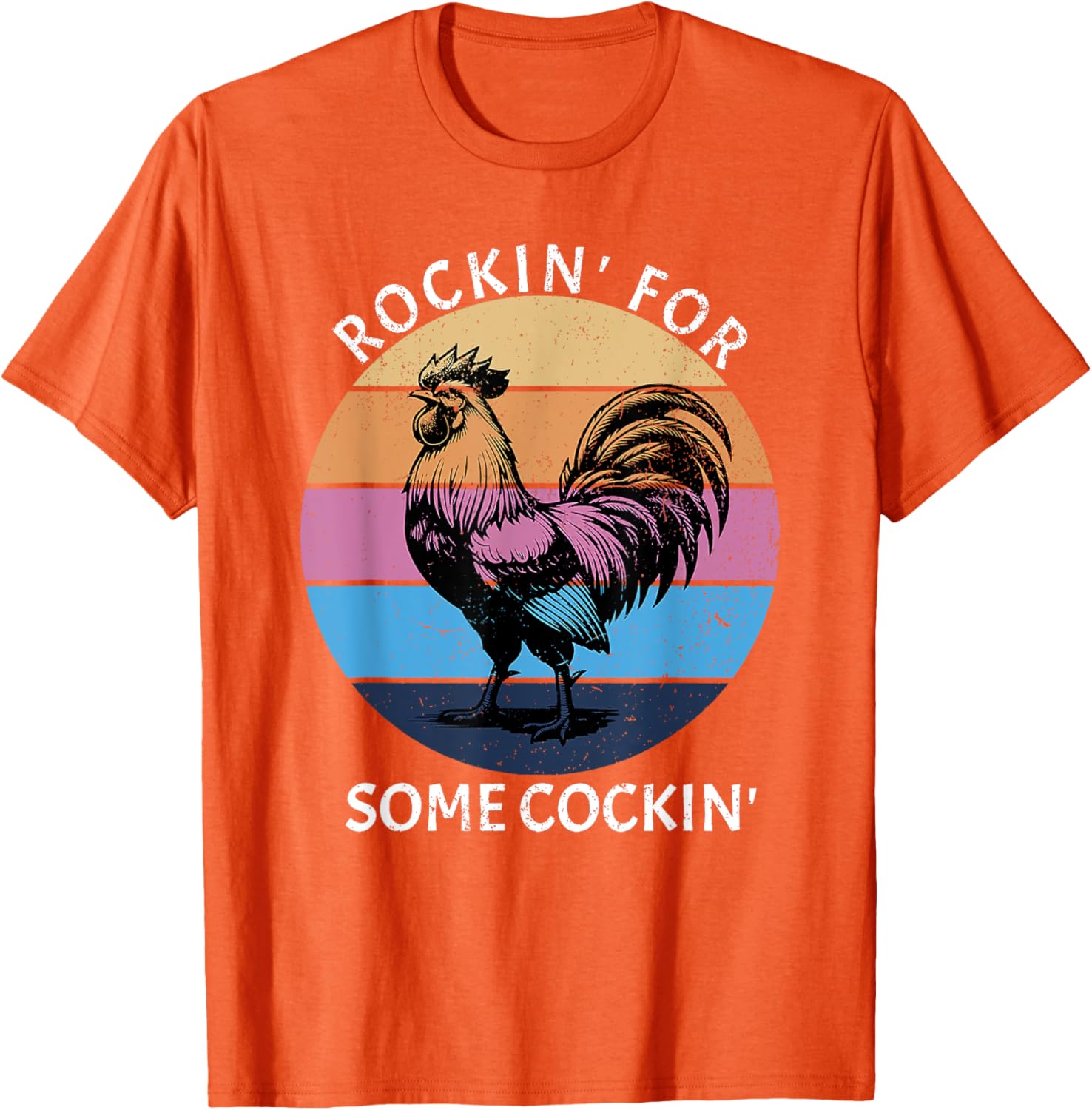 Funny Rockin Chicken T-Shirt for Lively & Fun-Casual Outfits - 2